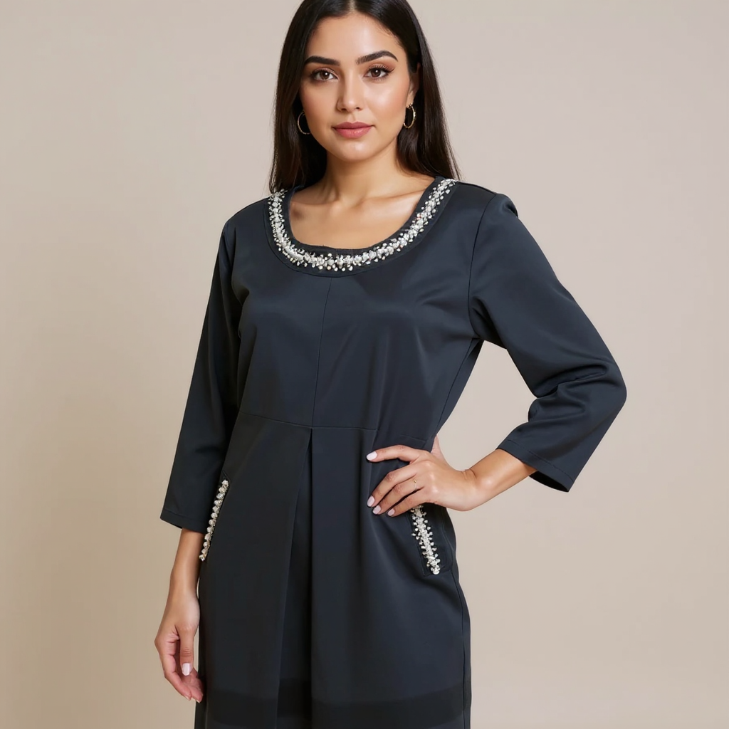 Tracy Negoshian Black Sold Ladies Pre-Owned Dress - Size Medium