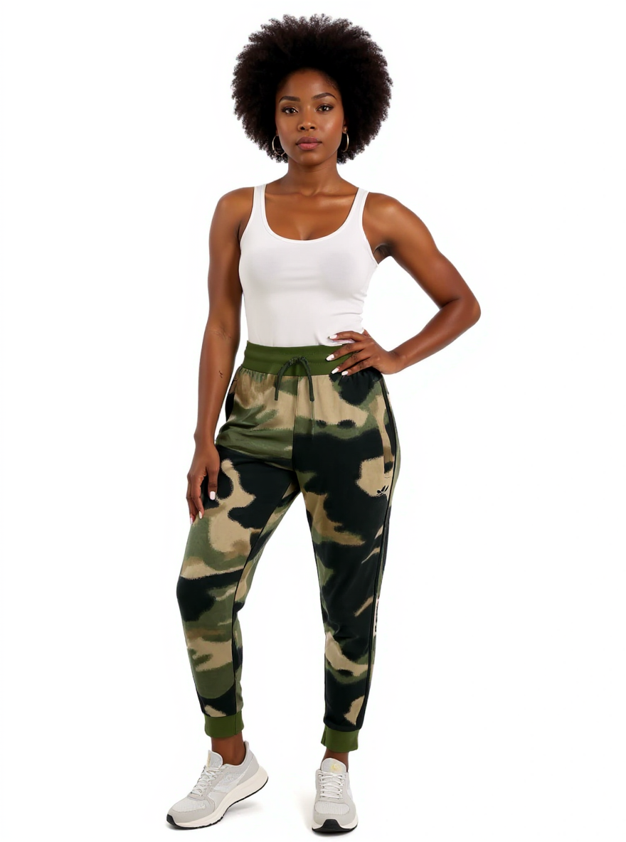 Adidas Green/Tan Camo Pre-Owned Ladies Pants - Size Small