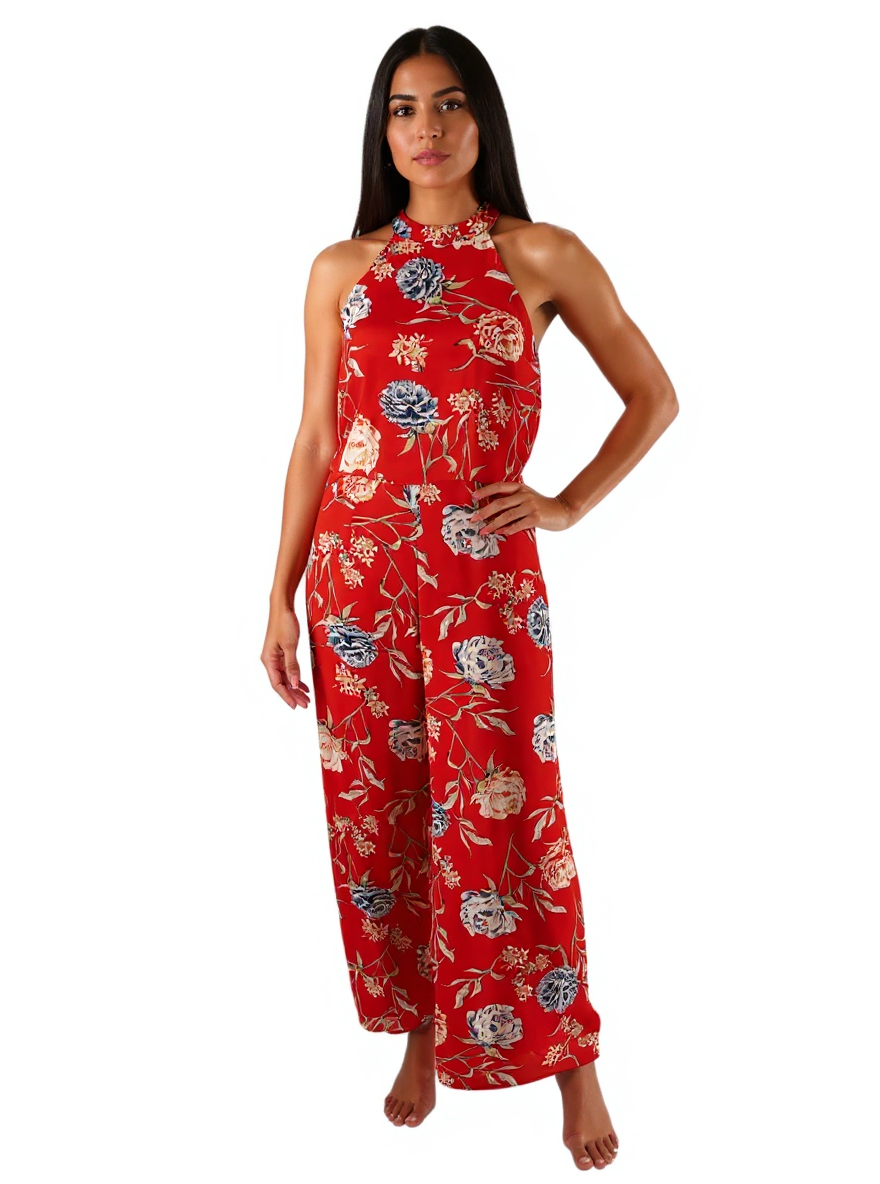 Romeo & Juliet Coral/Multi Floral Pre-Owned Ladies Jumpsuit - Size XS