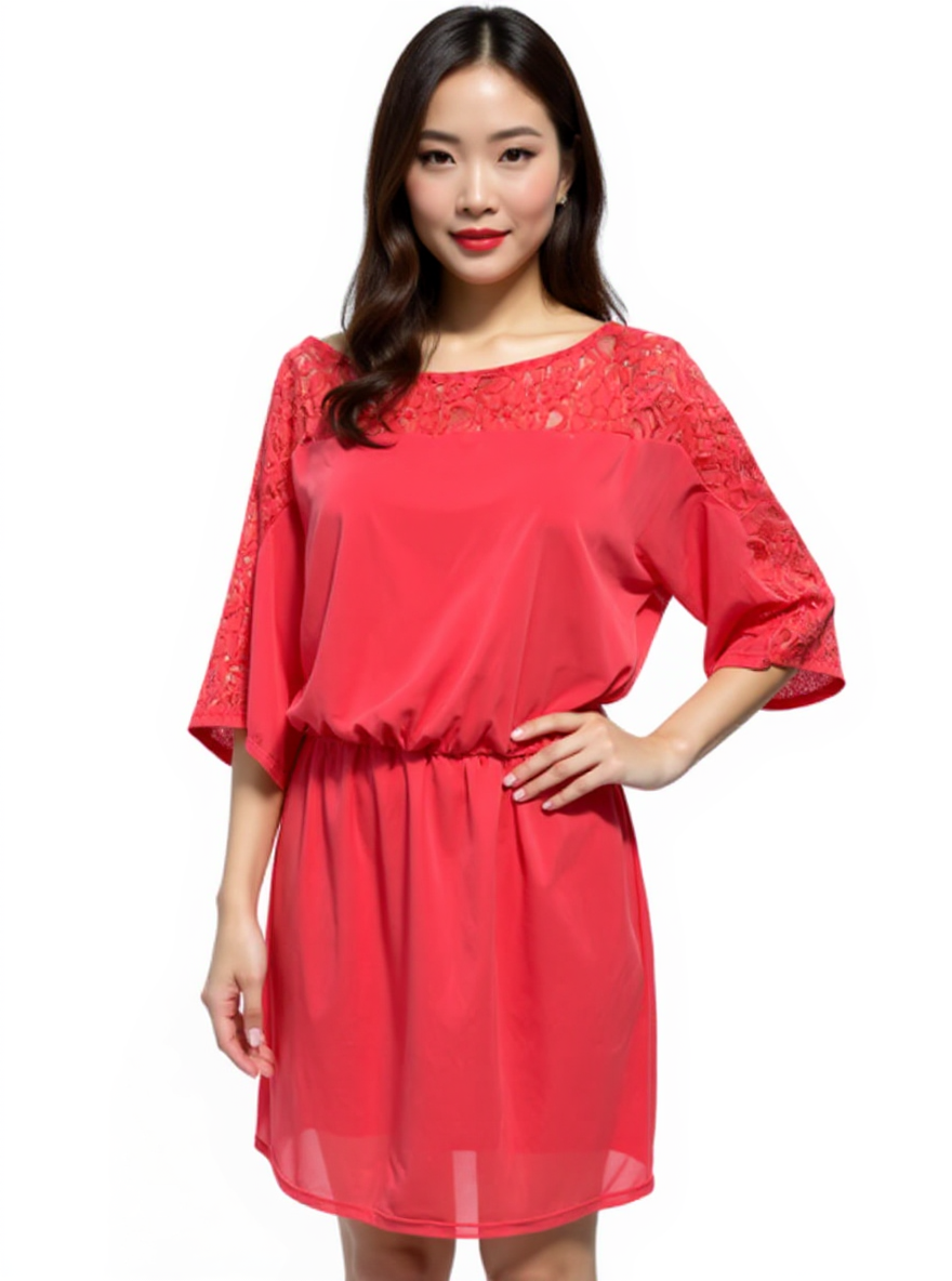 Thalia Sodi Coral Lace Pre-Owned Ladies - Size Small
