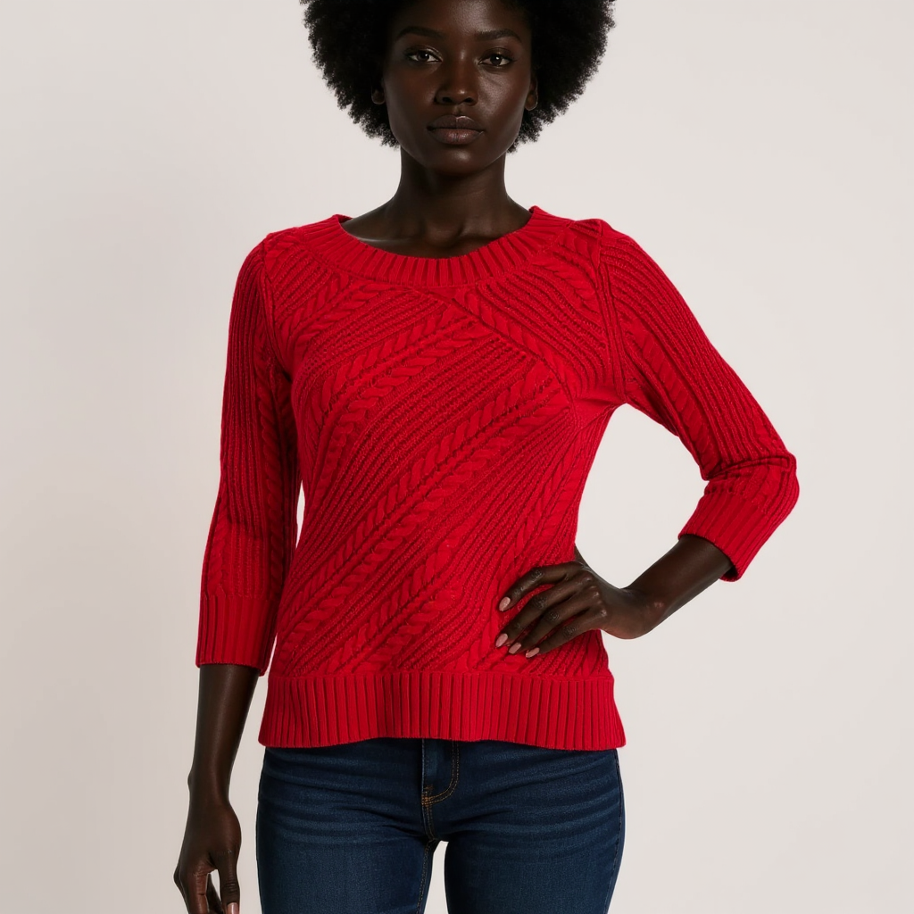 New York & Company Red Solid Pre-Owned Ladies Top – Size Small