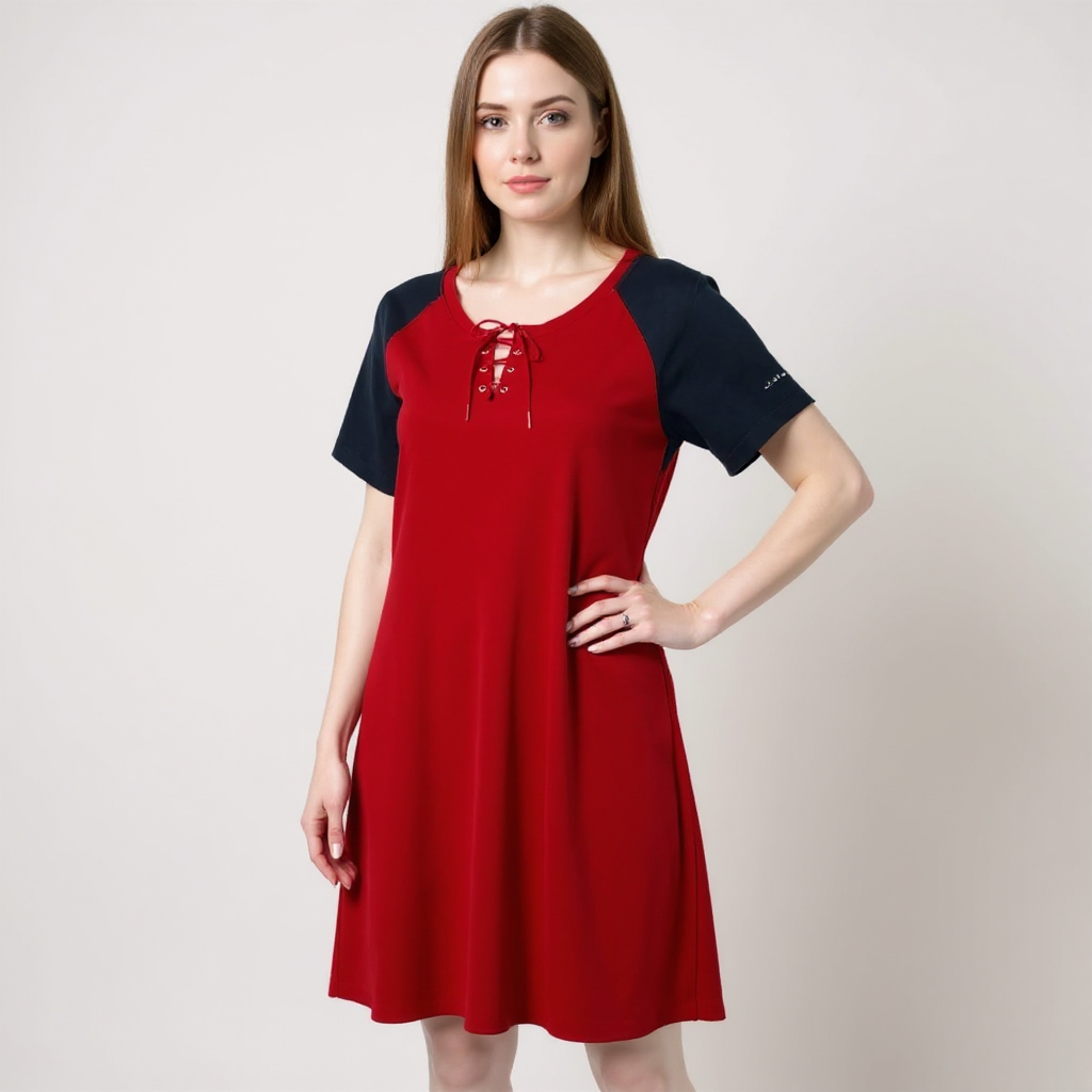 Tommy Hilfiger Red/Navy Pre-Owned Ladies Dress - Size XL