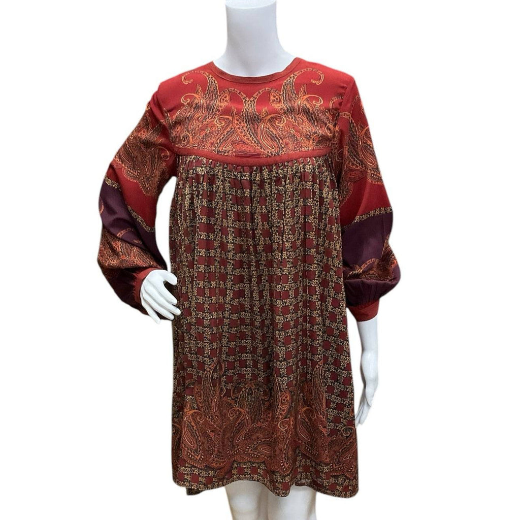 Pinnacle Burgandy/Purple Print Pre-Owned Ladies Dress - Size XS - Margaret’s Fine Consignment