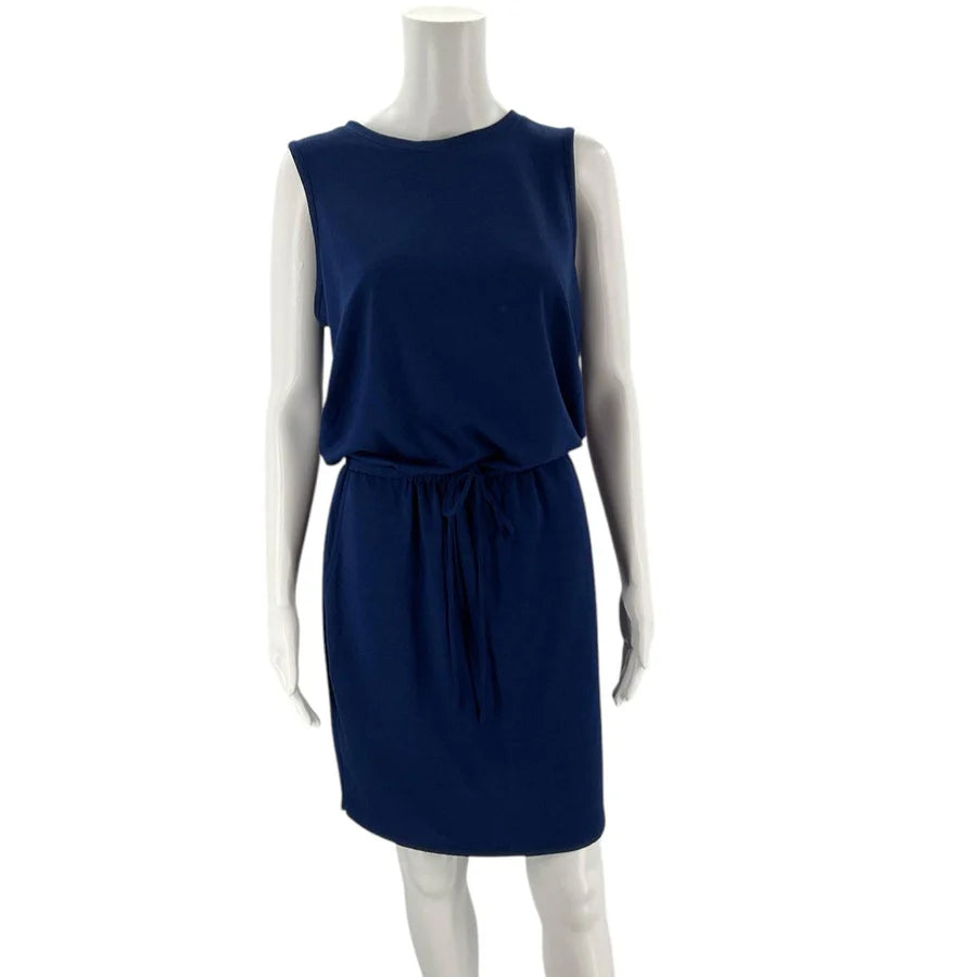 Belle Navy Solid Pre-Owned Ladies Dress - Size Small