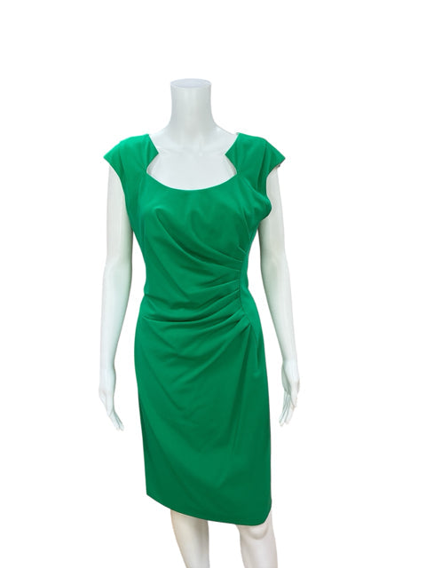 Ellen Tracy Green Solid Pre-Owned Ladies Dress - Size 12