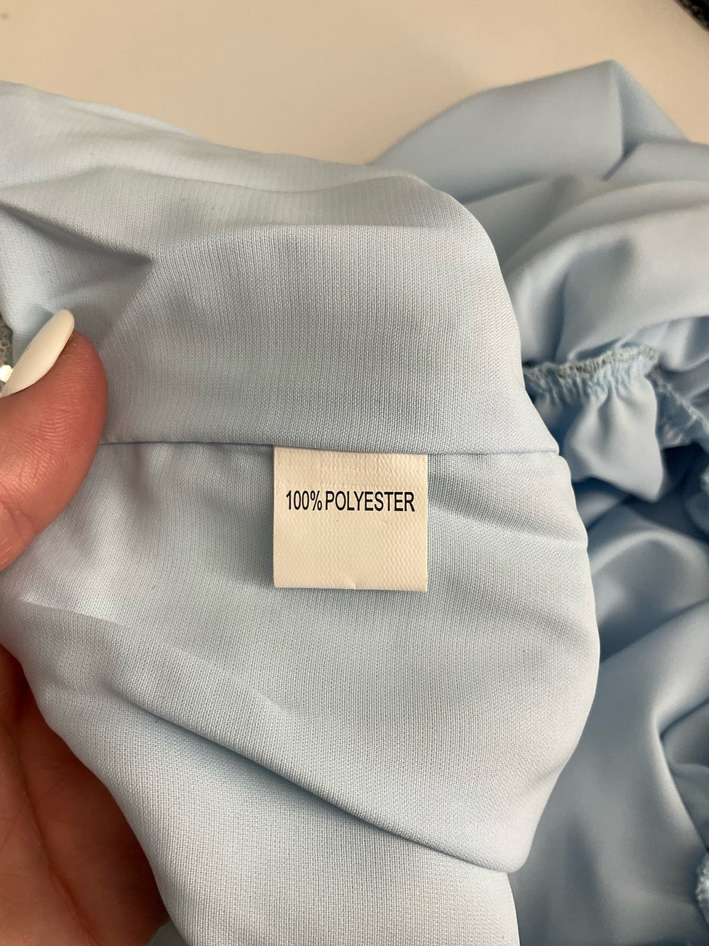 No Brand Baby Blue Sequined Solid Pre-Owned Ladies Blouse -  Size 2XL