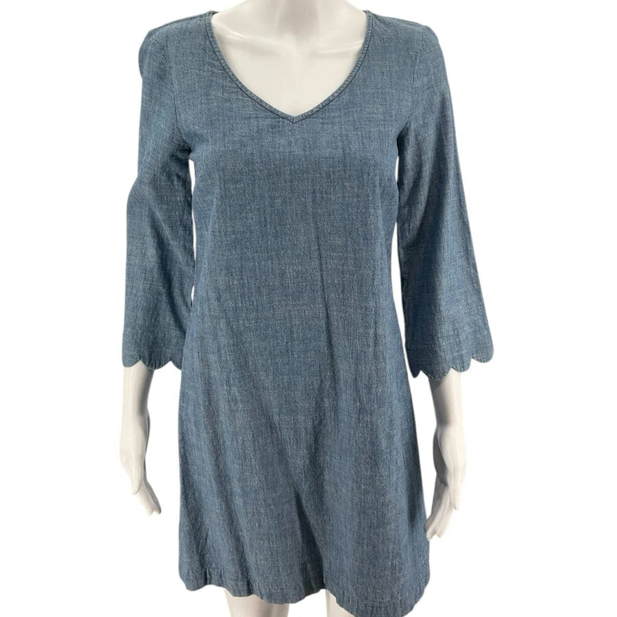 J Crew Chambray Pre-Owned Ladies Dress - Size 4