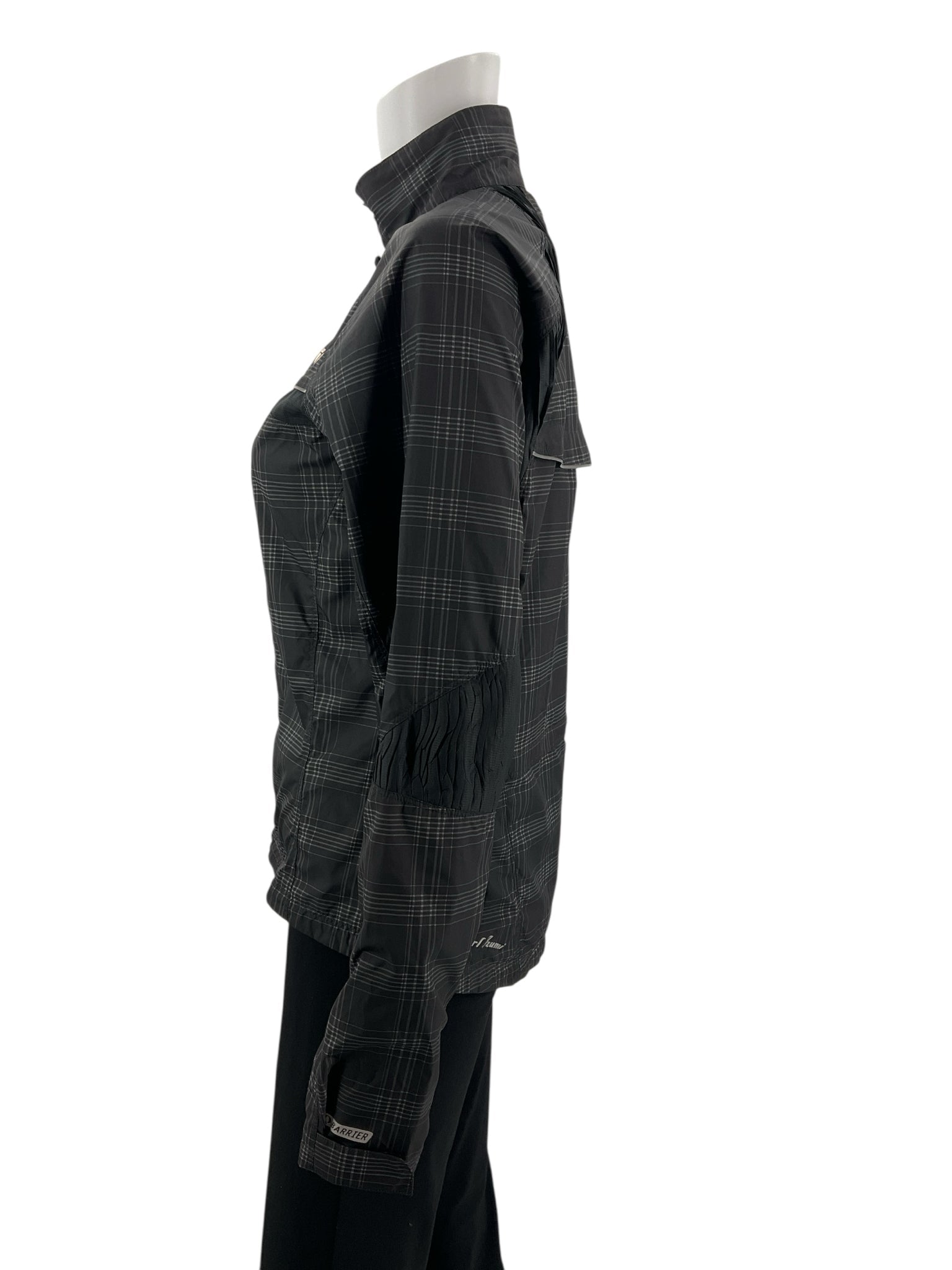 Pearl iZumi Black/Gray Plaid Pre-Owned Ladies Jacket - Size Small