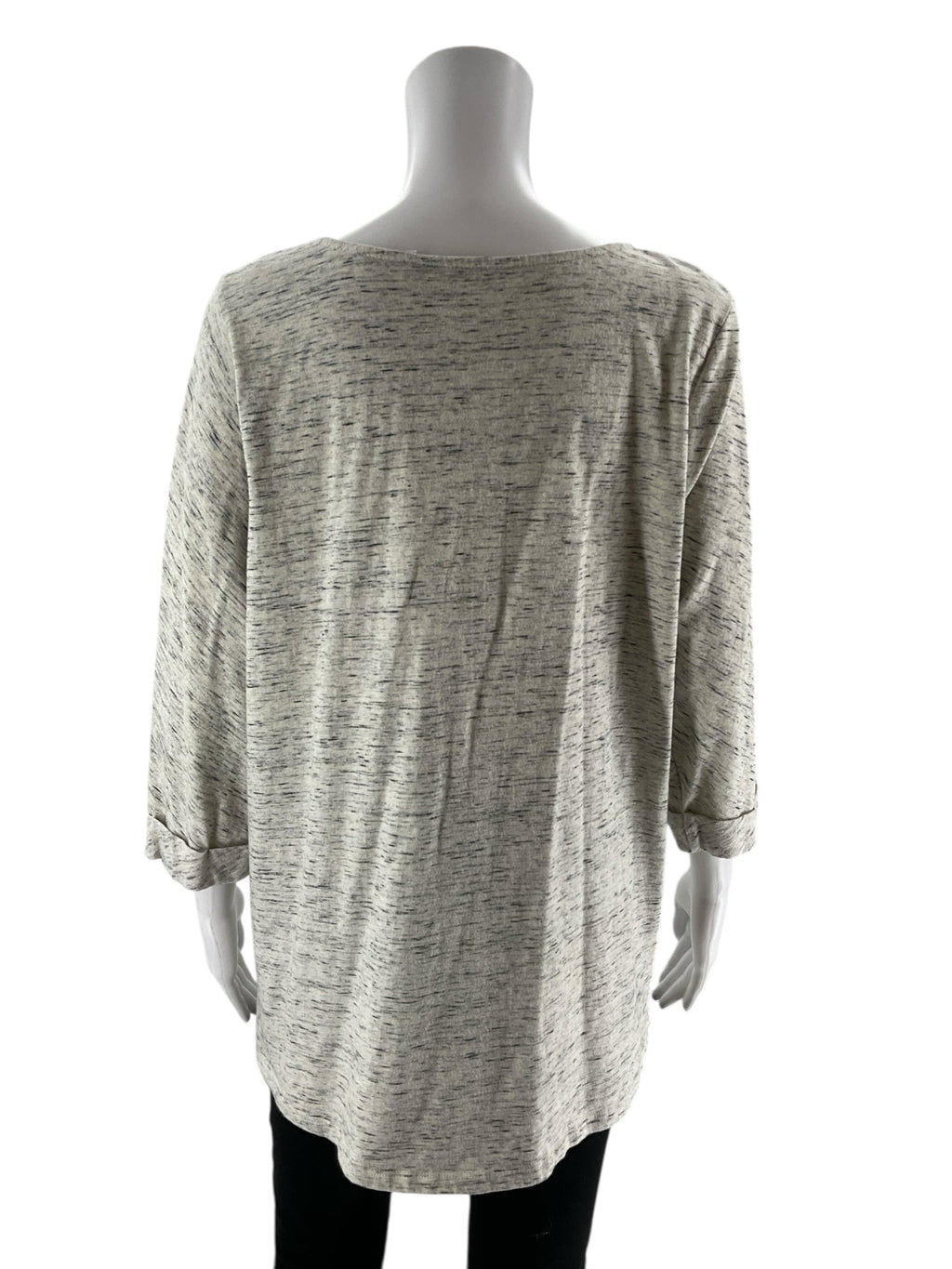 Pure Jill - Cream/Black Heathered Pre-Owned Ladies Casual Top - Size L