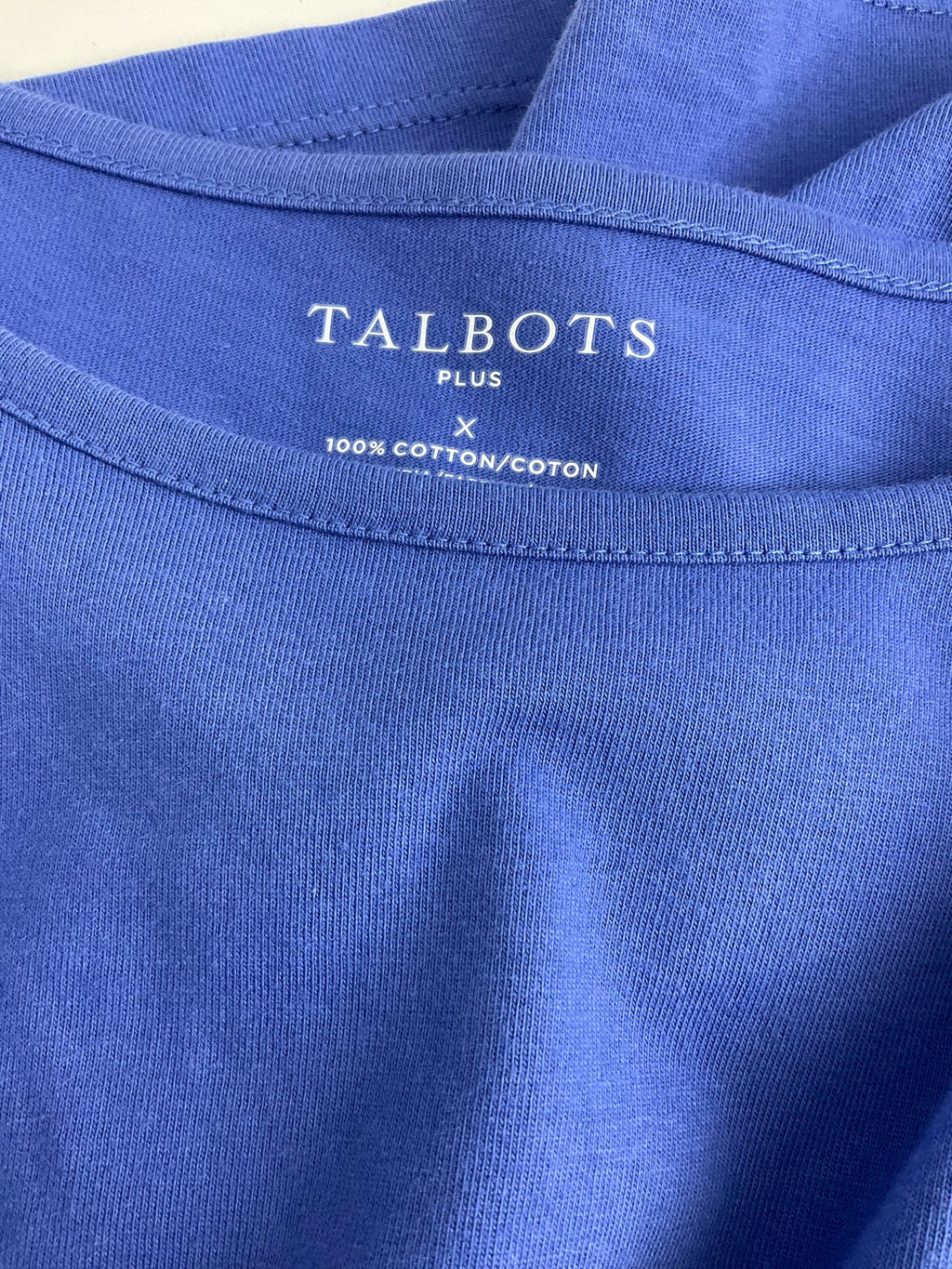 Talbots Blue Solid Pre-Owned Ladies Short Sleeve Top - Size 1X