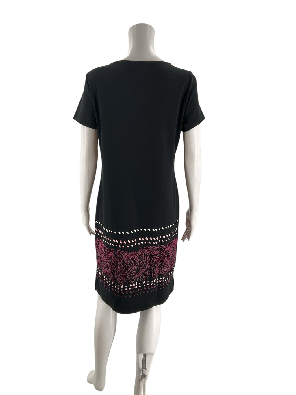 Karen Scott Black Floral Pre-Owned Ladies Dress - Size Small