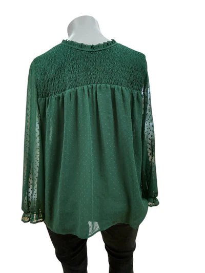 No Brand Green Solid Pre-Owned Ladies Top - Size XL