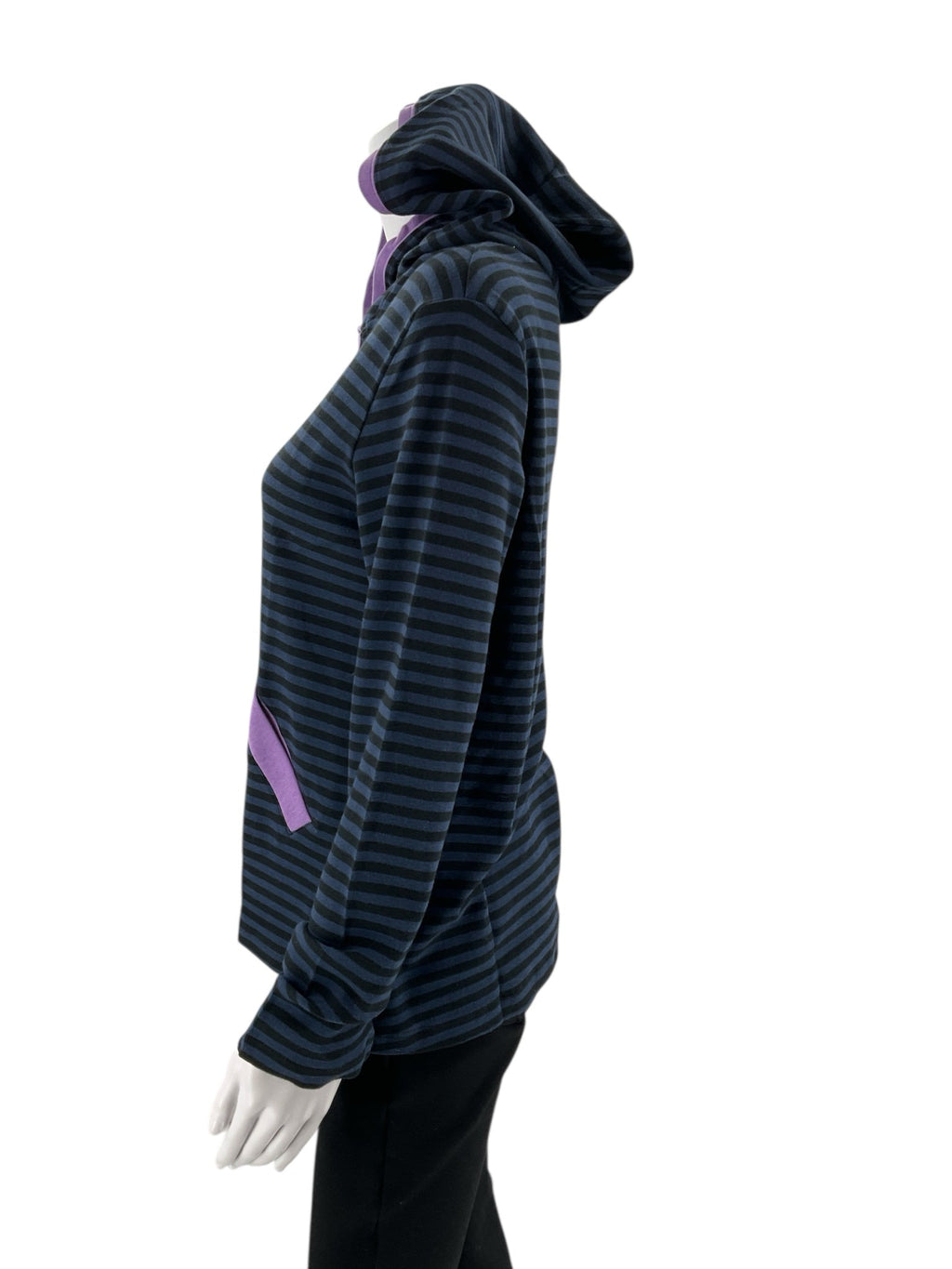 Bordado - Navy/Purple Stripe Pre-Owned Ladies Casual Top - Size Small