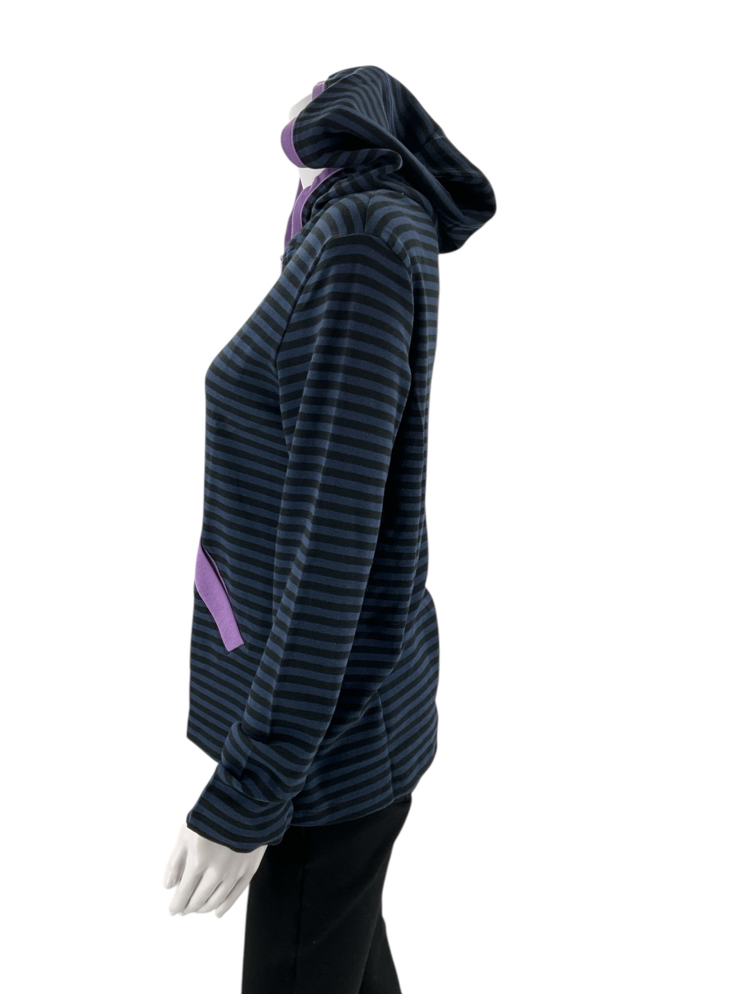 Bordado - Navy/Purple Stripe Pre-Owned Ladies Casual Top - Size Small