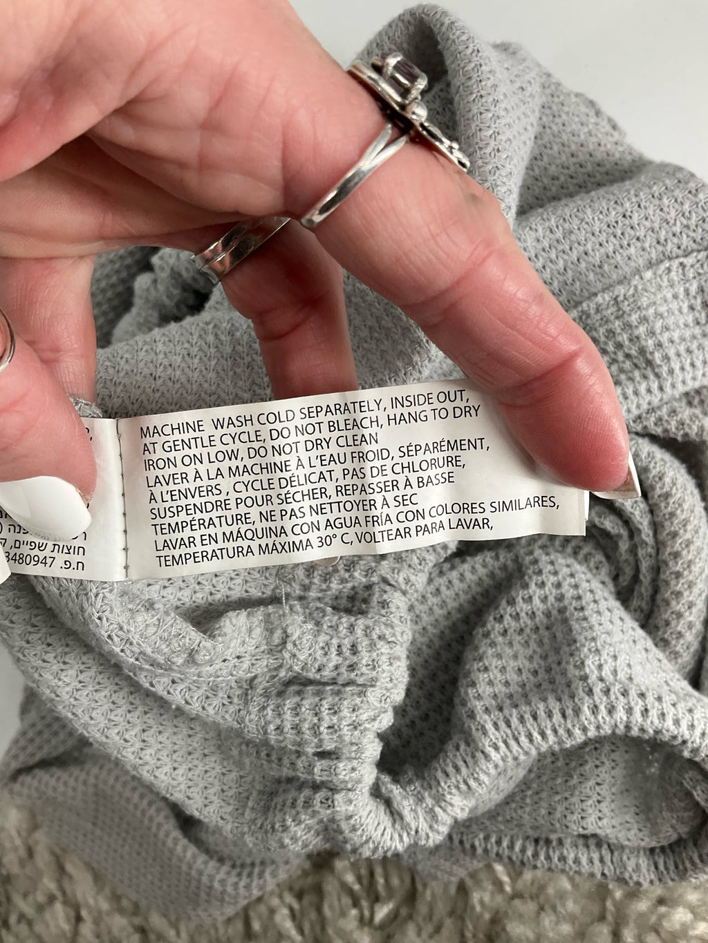 Dex - Gray Waffle Pre-Owned Ladies Top - Size Small