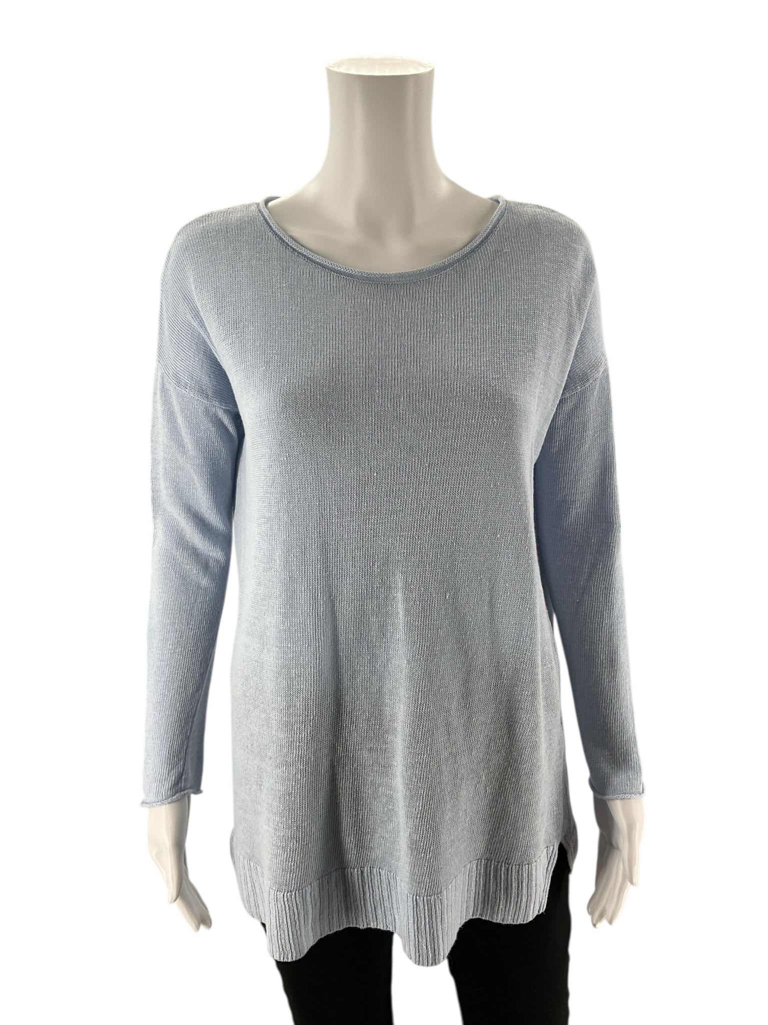 Eileen Fisher - Baby Blue Solid Pre-Owned Ladies Casual Top - Size XXS