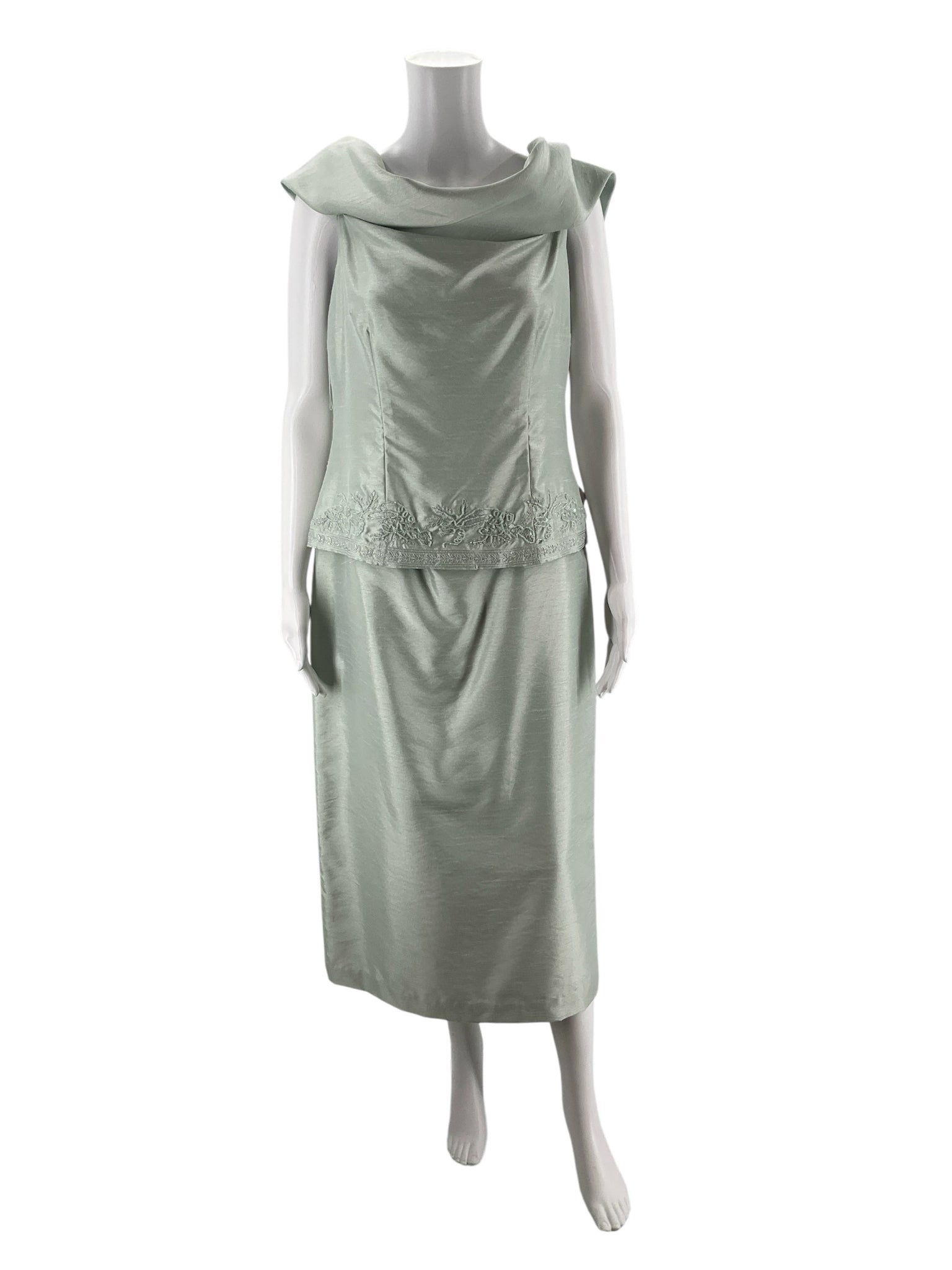 Donna Morgan Light Green Pre-Owned Ladies Dress - Size 12