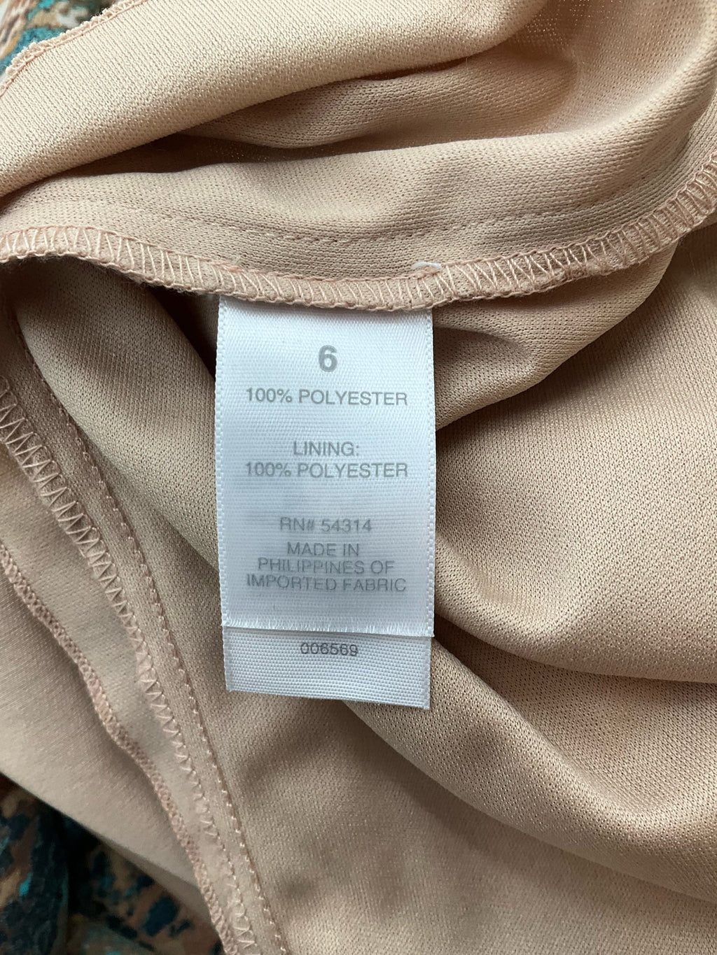 Bisou Bisou Brown/Teal Snake Pre-Owned Ladies Dress - Size 6