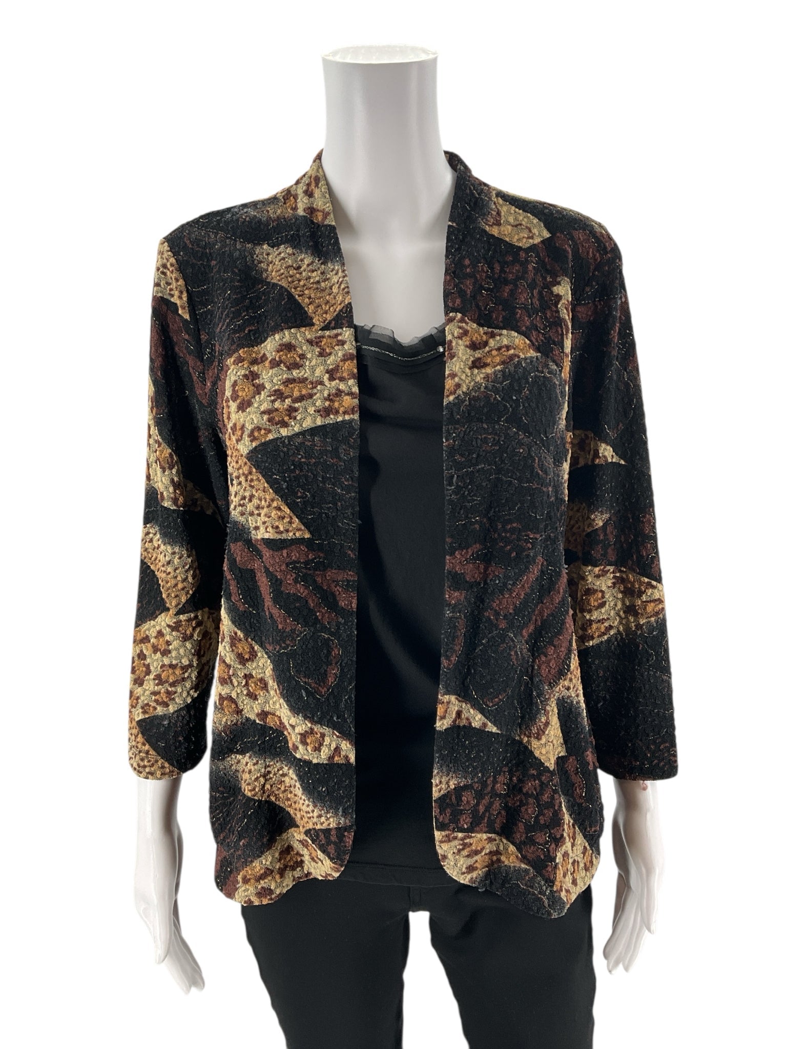 Additions - black/brown Print Pre-Owned Ladies Casual Top - Size M