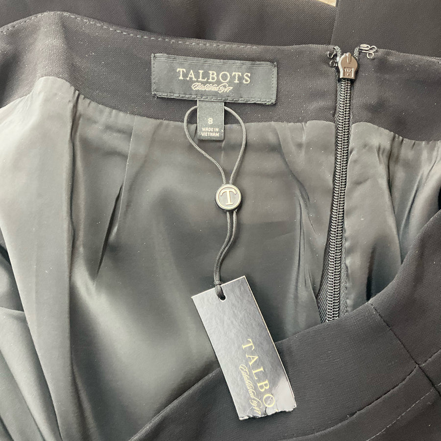 Talbots Black Solid Pre-Owned Ladies New with Tags Skirt - Size 8