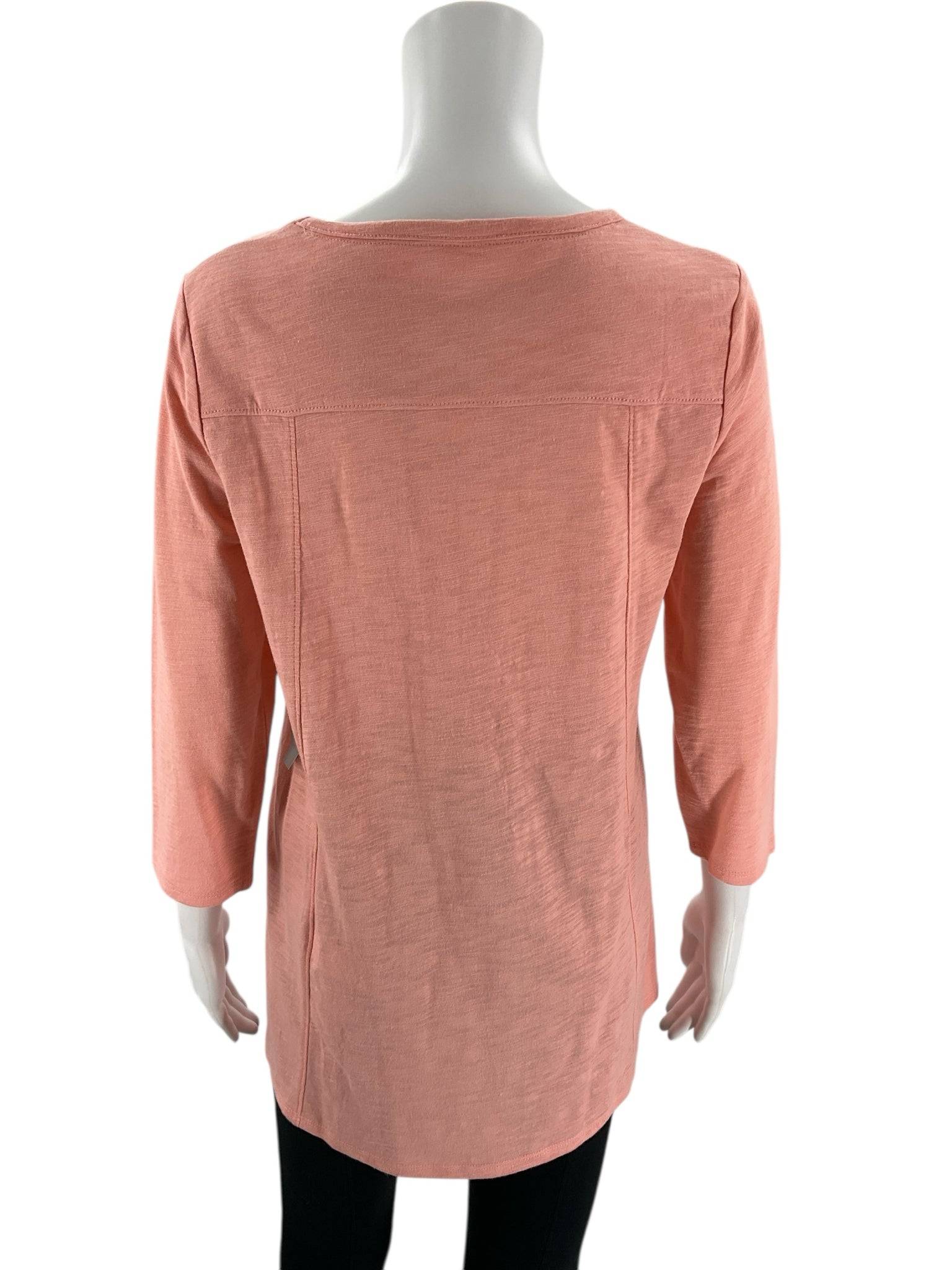 Chico Peach Solid Pre-Owned Ladies Top - Size Small - Margaret’s Fine Consignment