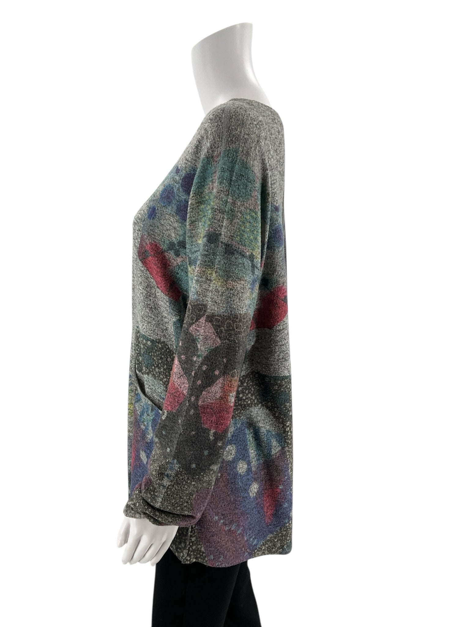 Inoah - gray/multi Print Pre-Owned Ladies Casual Top - Size Medium