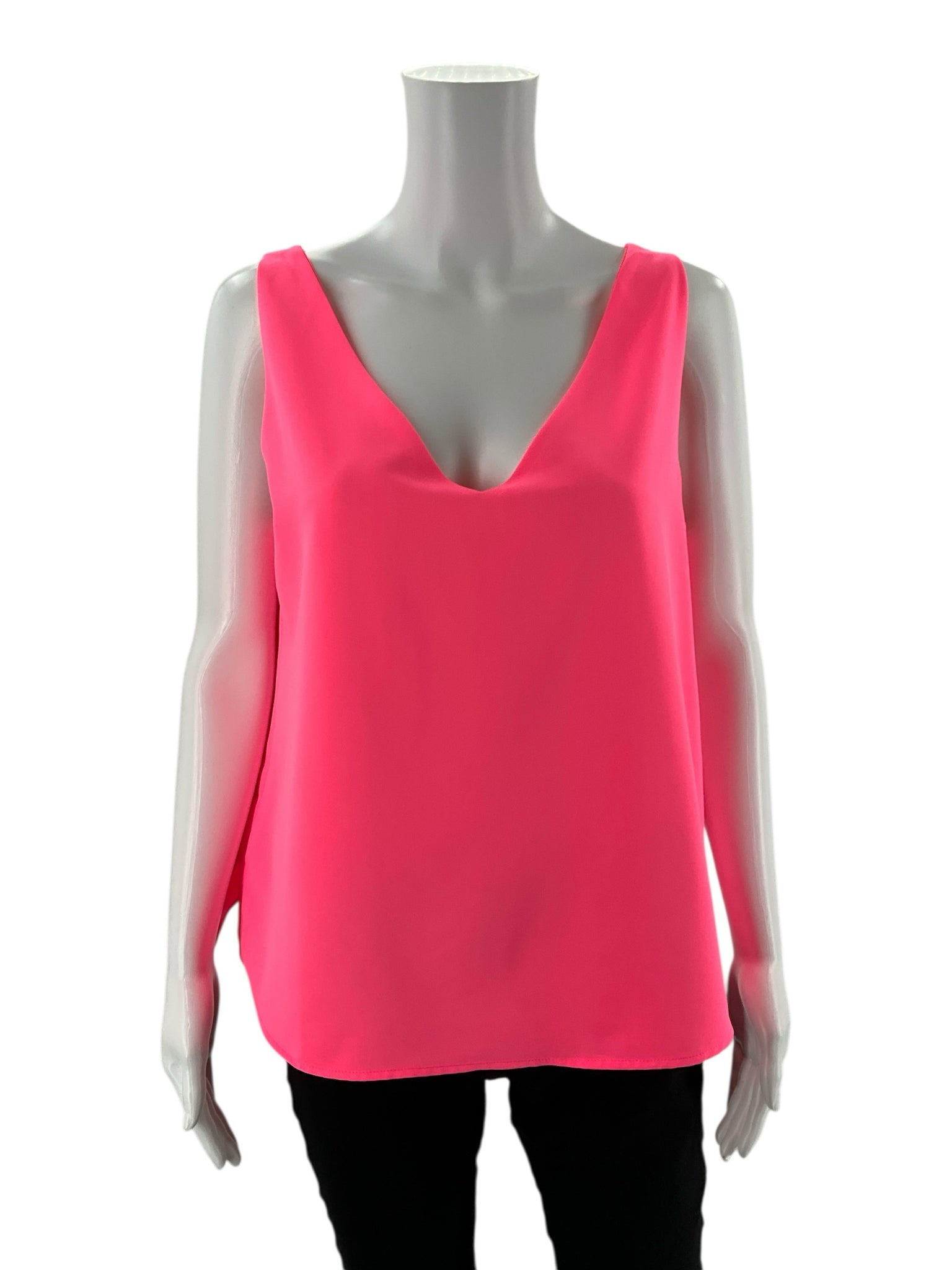 Vilagallo - Pink Solid Pre-Owned Ladies New With Tags Casual Top - Size Large