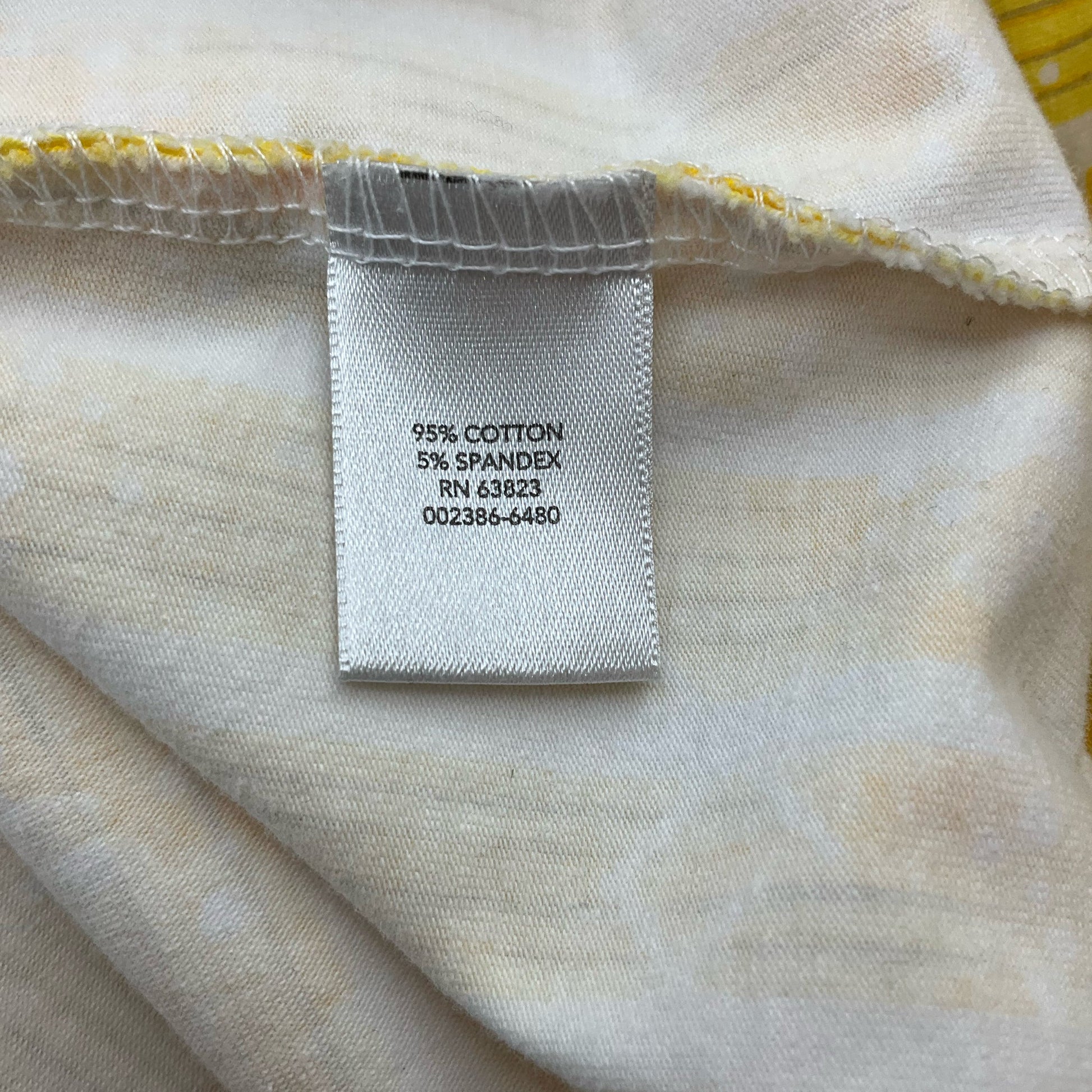 Christopher & Banks Yellow/White Print Pre-Owned Ladies Top - Size Large