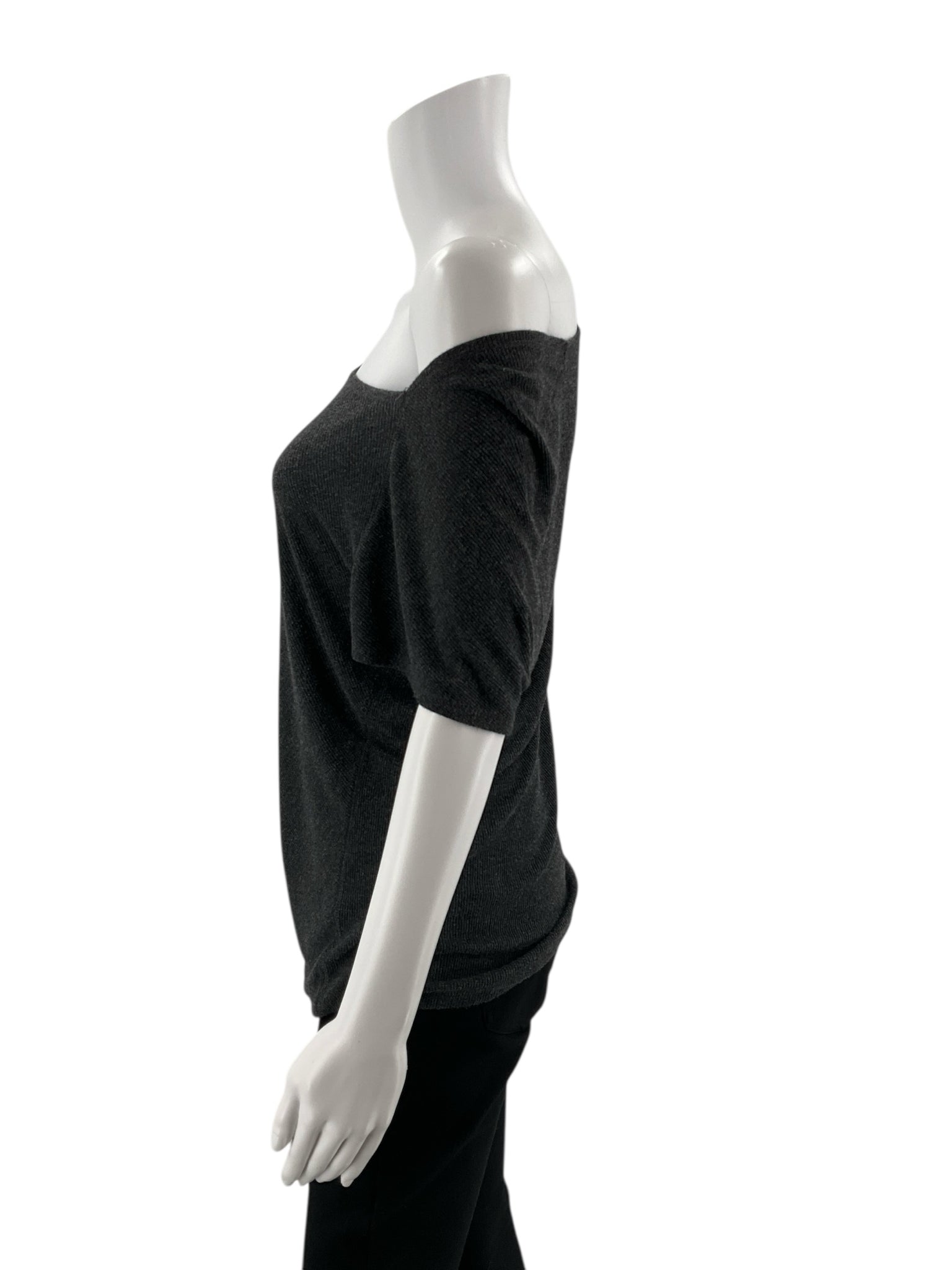 Deletta - Charcoal Solid Pre-Owned Ladies Casual Top - Size S