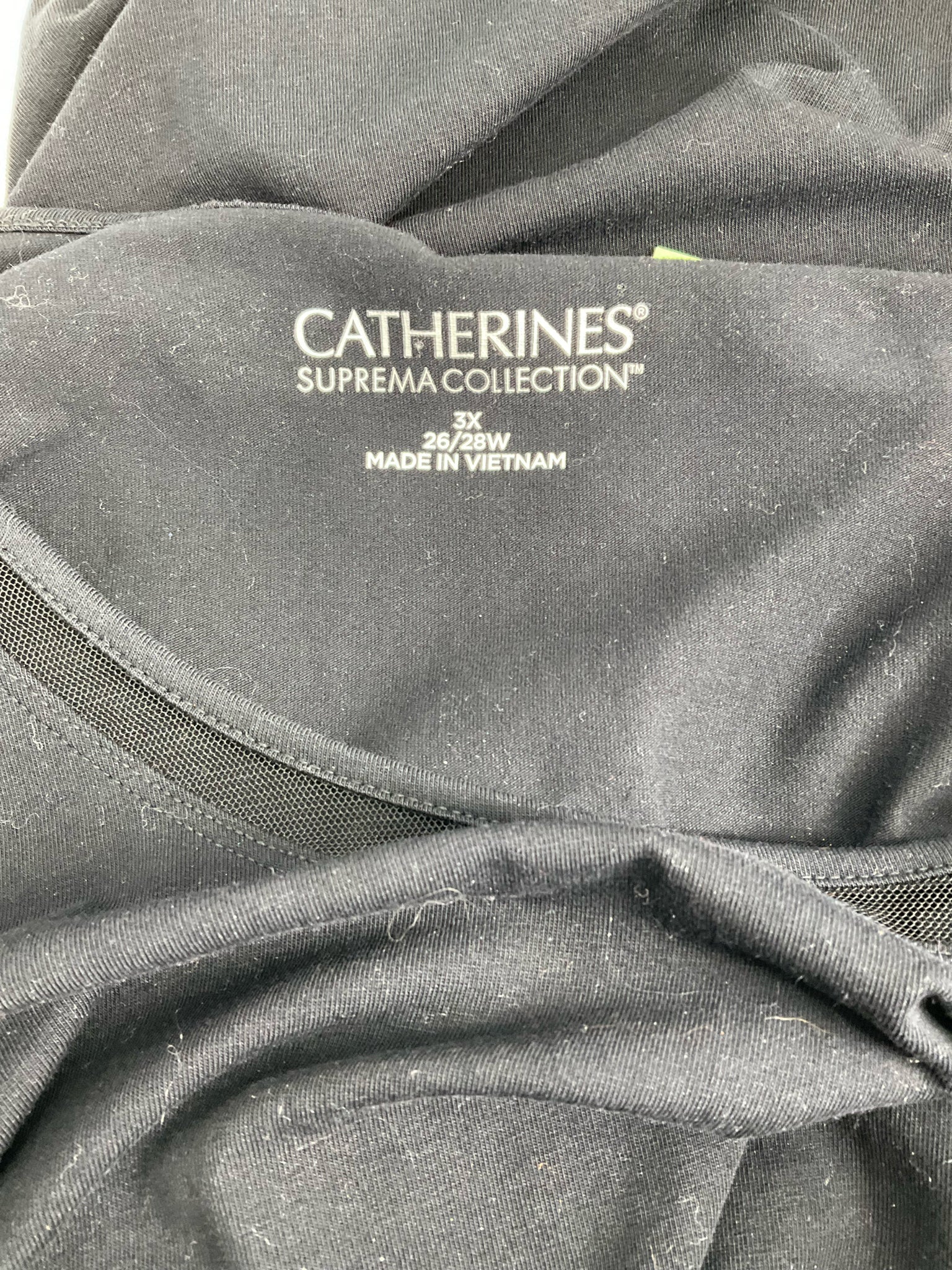 Catherine Black Solid Pre-Owned Ladies Top -  Size 3X