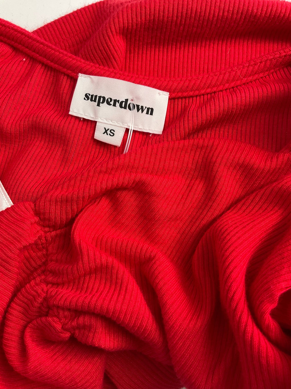 Superdown - Red Ribbed Pre-Owned Ladies Casual Top - Size XS