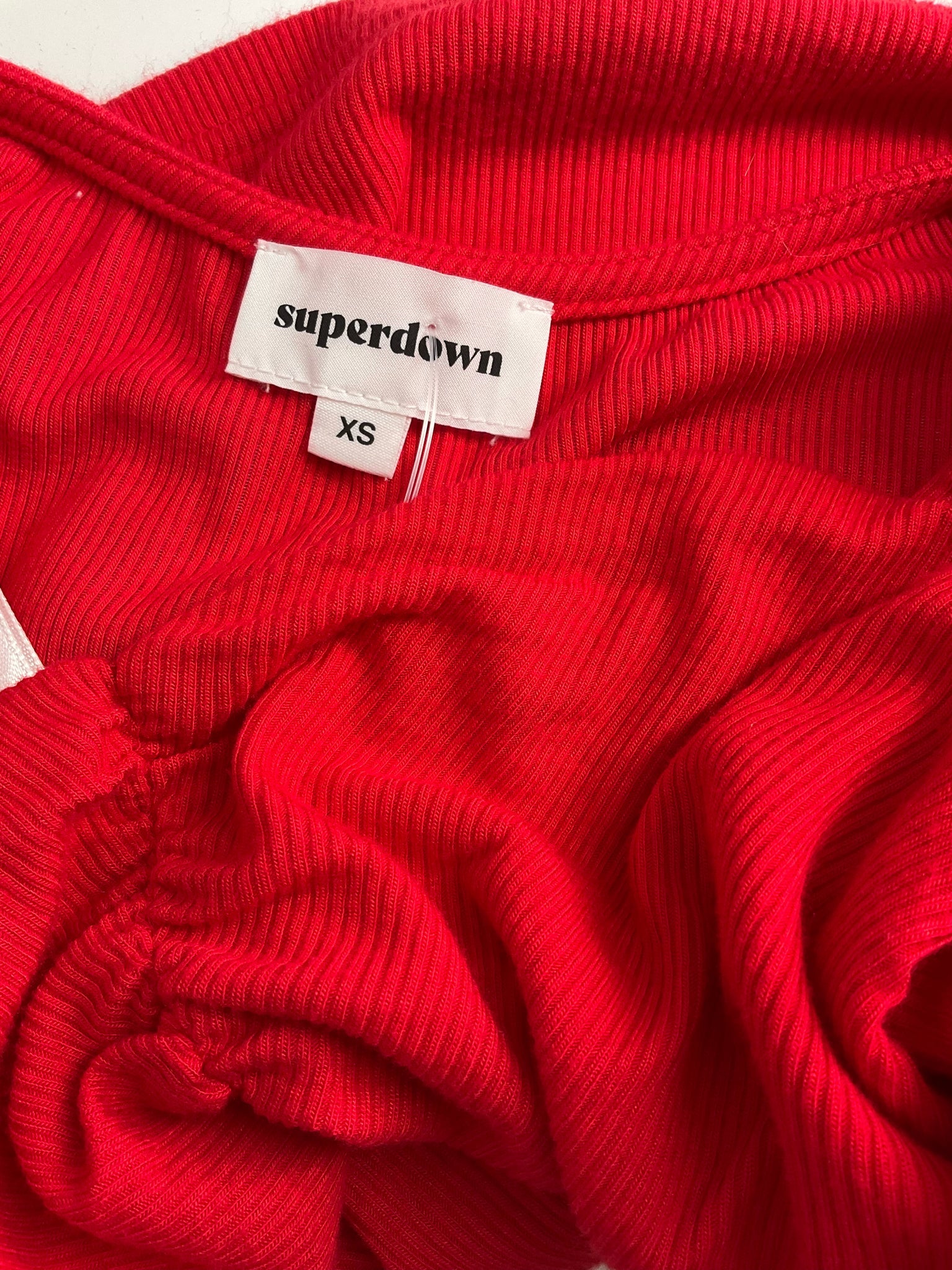 Superdown - Red Ribbed Pre-Owned Ladies Casual Top - Size XS