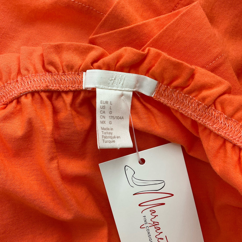 H&M Orange Solid Pre-Owned Ladies Top -  Size Large