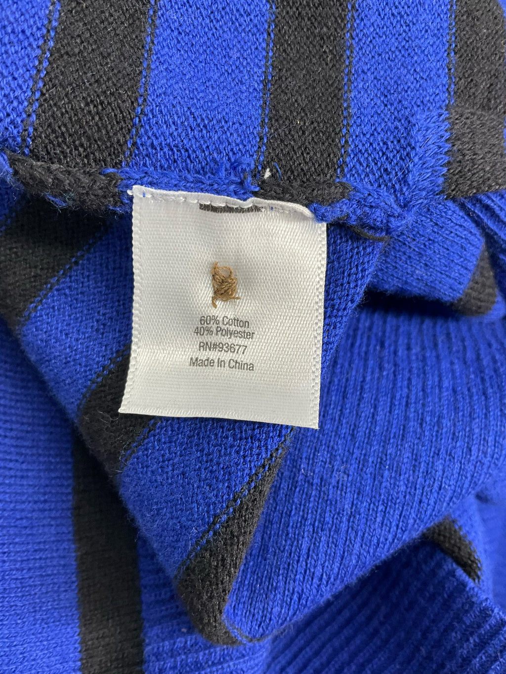 Ana Blue/Black Stripe Pre-Owned Ladies Casual Top -  Size 1X