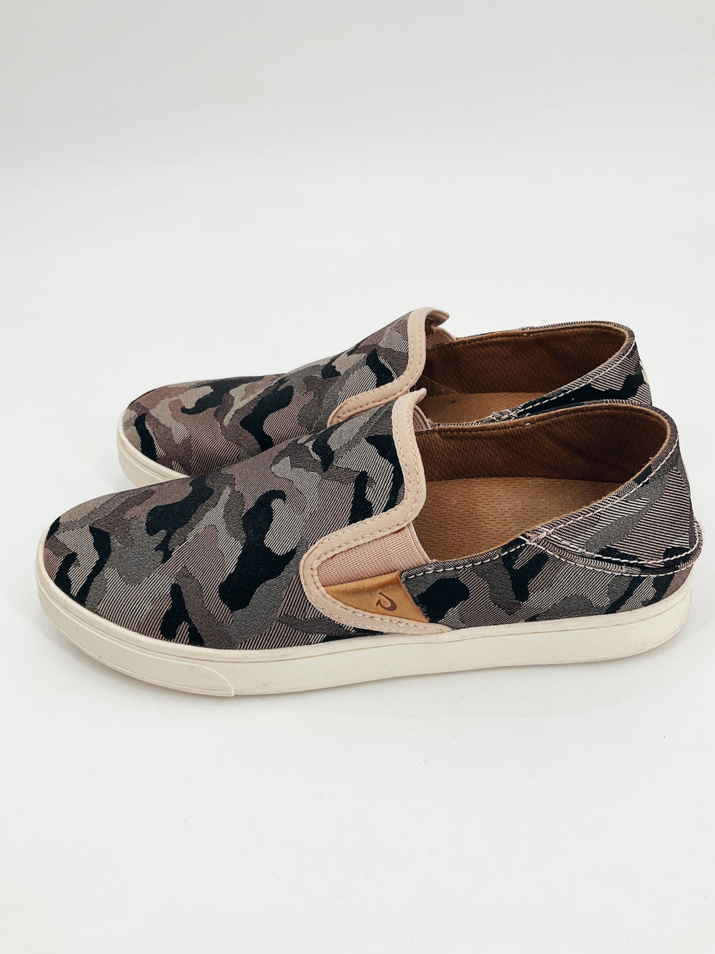 Olukai Pink/Black Camo Slip On - Size 7/7.5