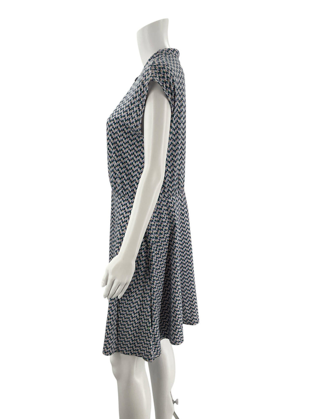 Boden Blue/Green/Tan Print Pre-Owned Ladies Dress - Size 10R