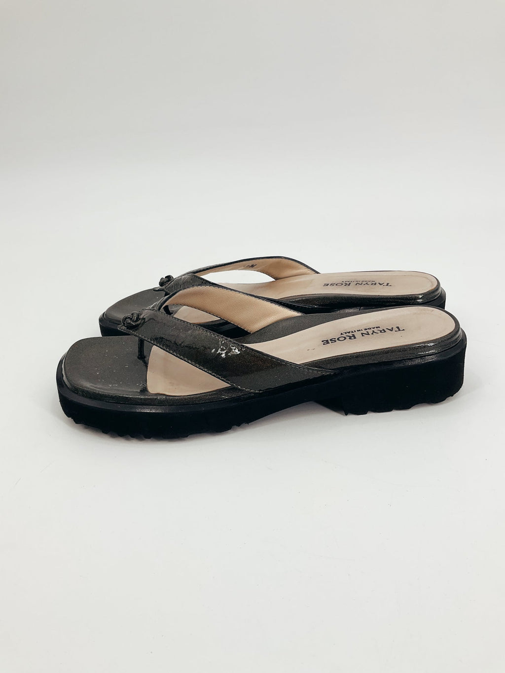 Taryn Rose Olive Shimmer Pre-Owned Ladies Sandals - Size 8.5