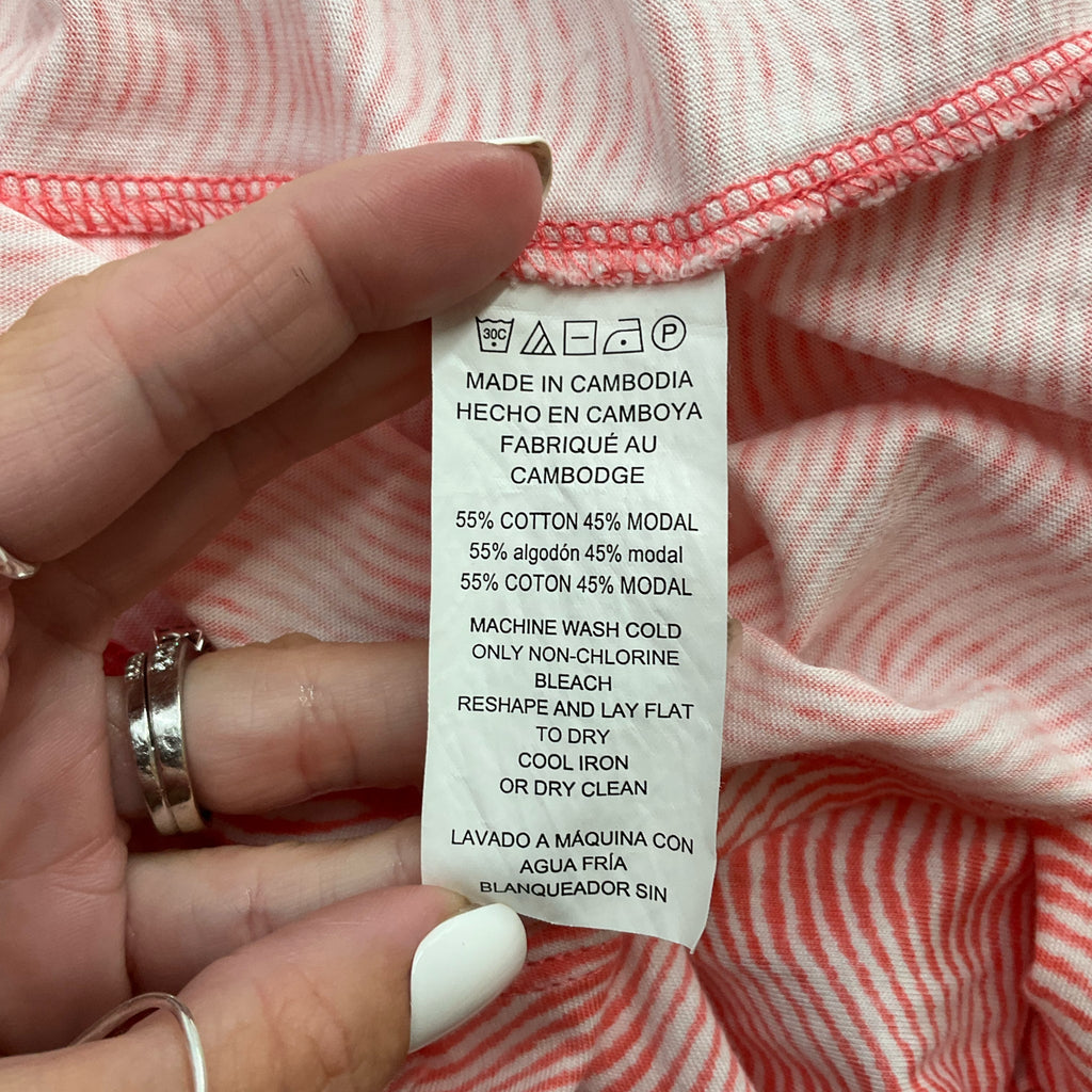 Michael Kors Pink/White Stripe Pre-Owned Ladies Top - Size Large - Margaret’s Fine Consignment