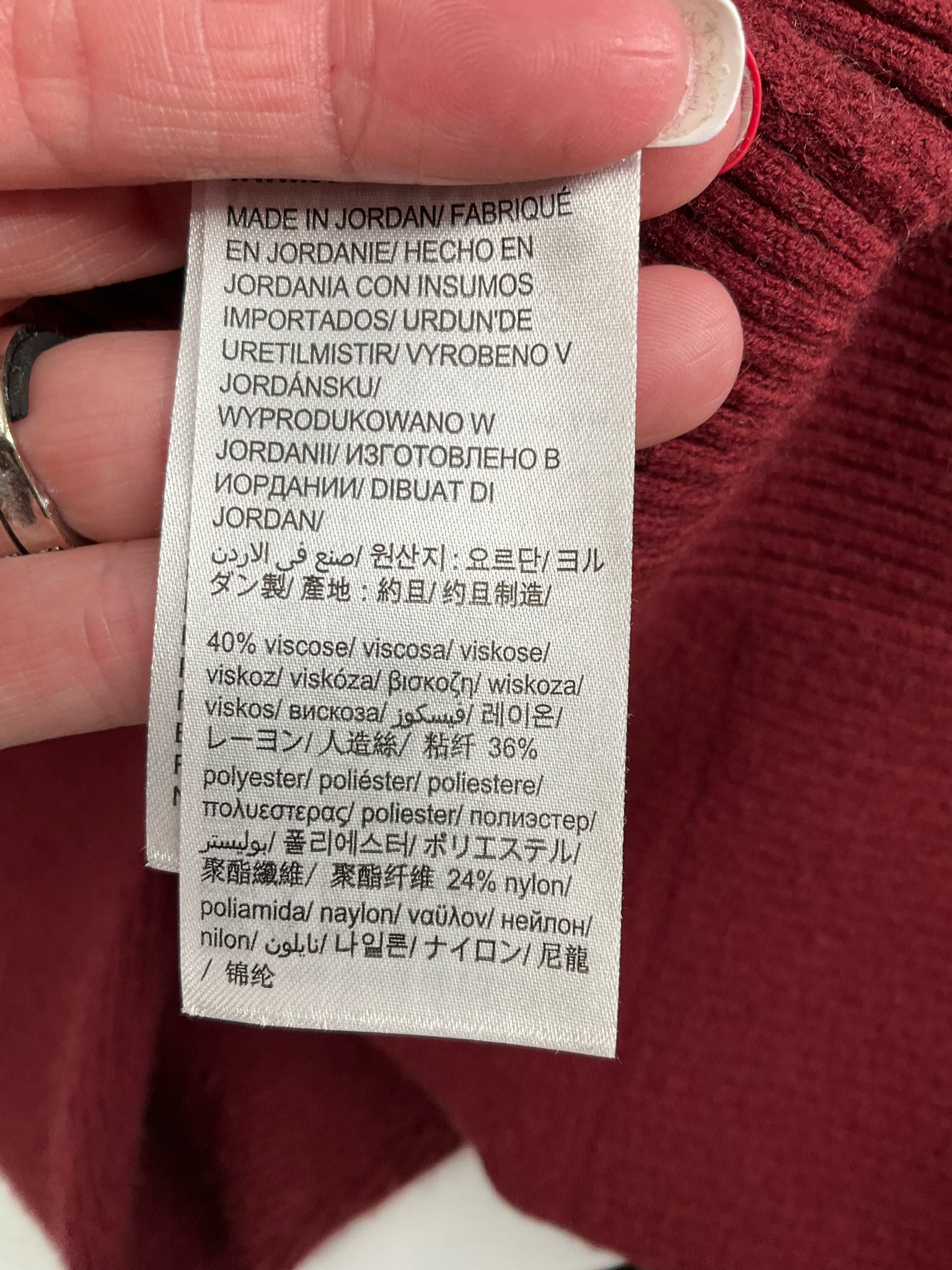 Calvin Klein -  Burgundy Solid Pre-Owned Ladies Casual Top - Size M