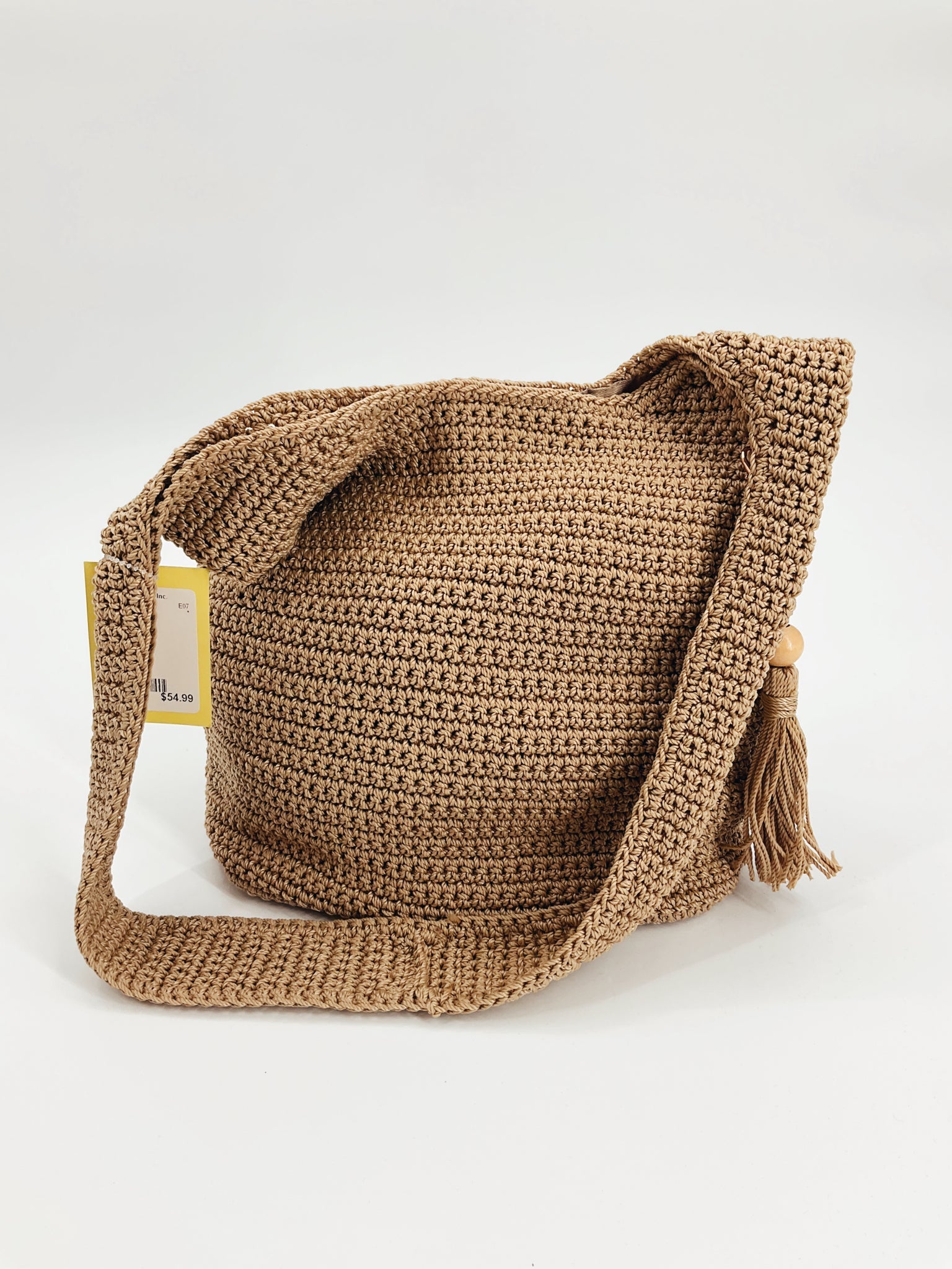 Tommy Bahama Tan Crochet Pre-Owned Ladies Purse