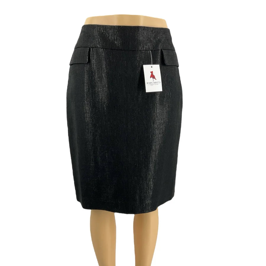 Doncaster Black Textured Pre-Owned Ladies Skirt - Size 14