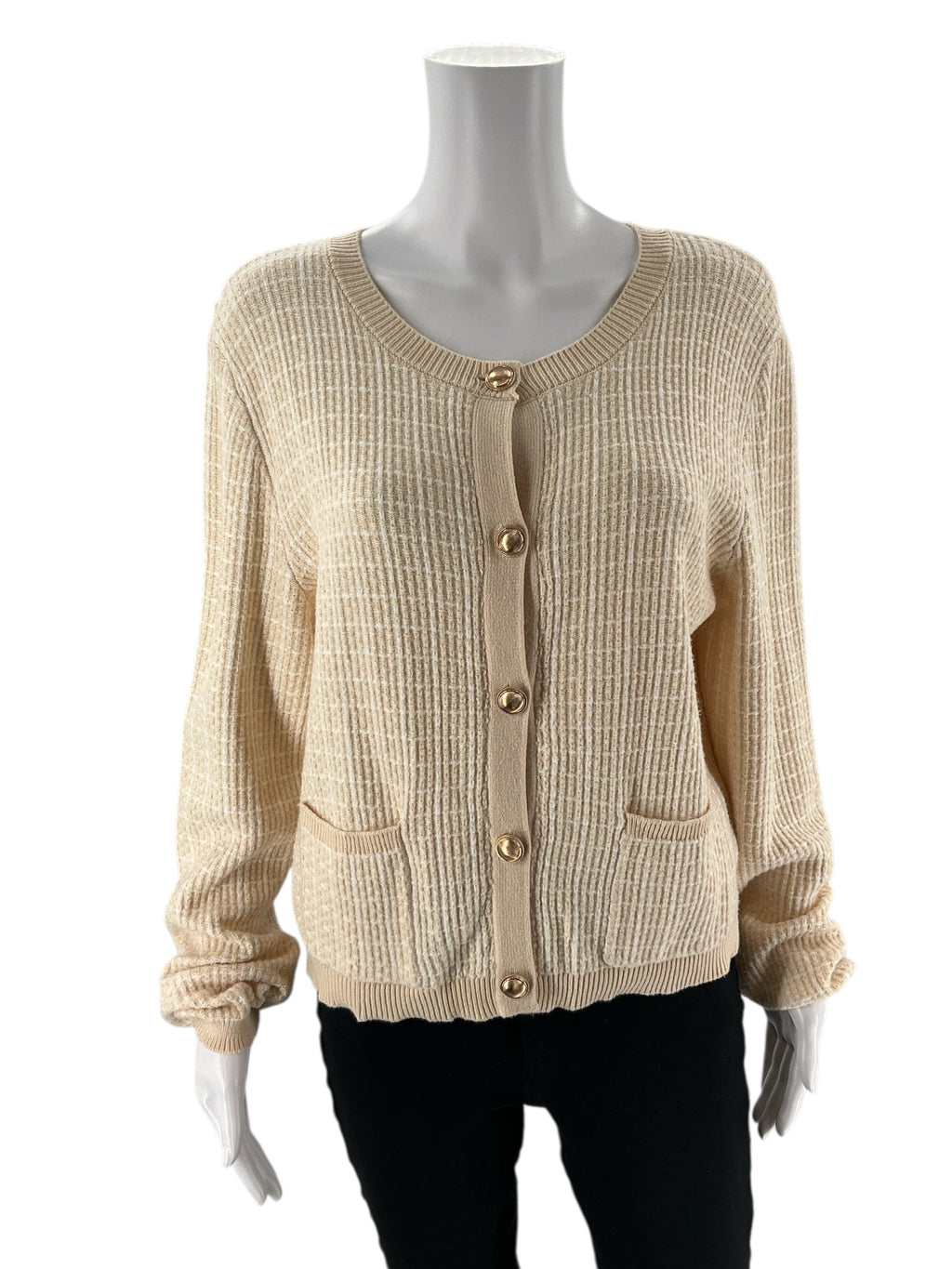 Ofeefan Ecru/White Square Pre-Owned Ladies Casual Top – Size M