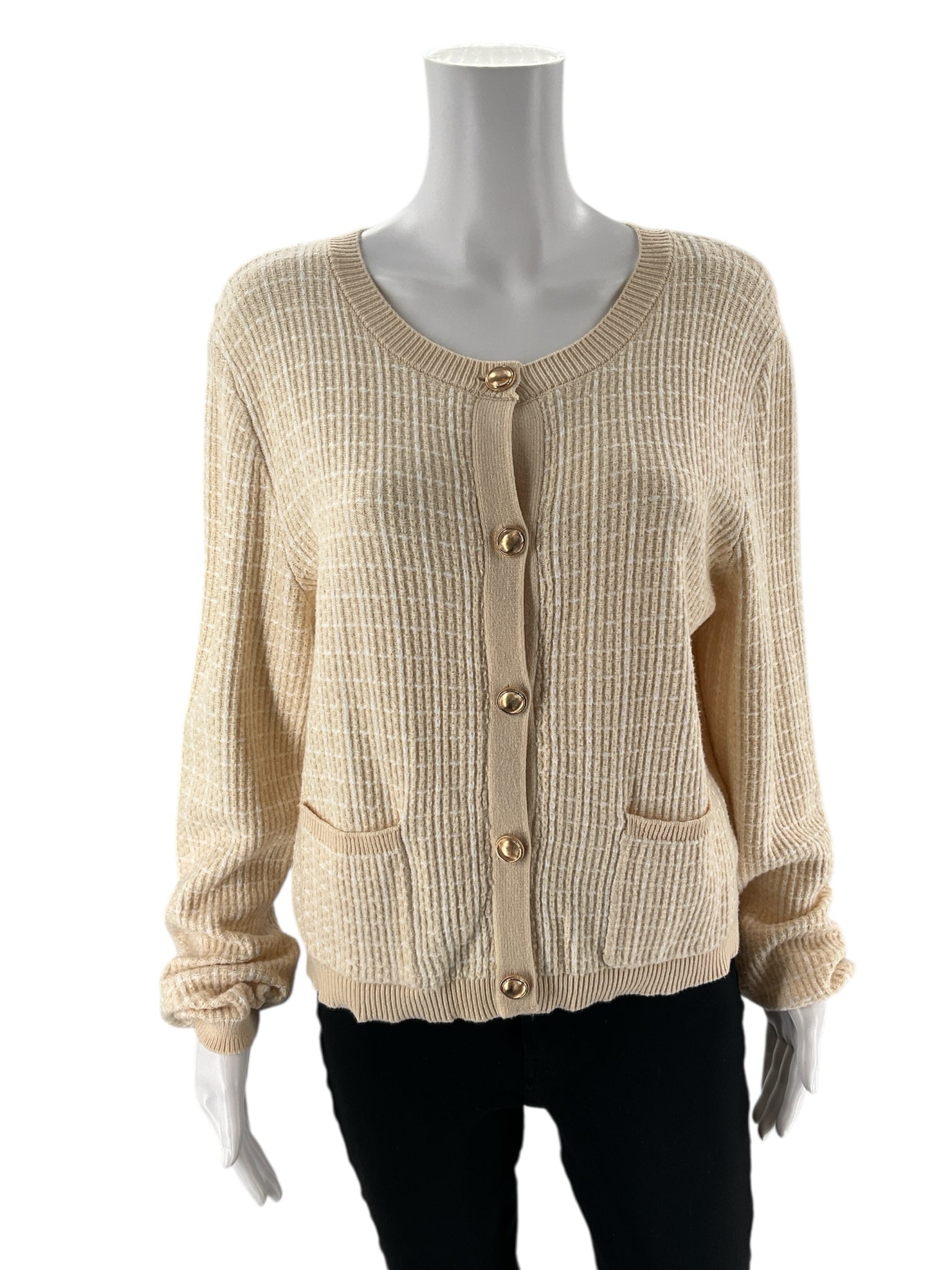 Ofeefan Ecru/White Square Pre-Owned Ladies Casual Top – Size M