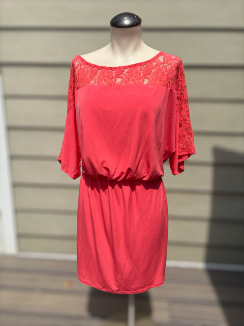 Thalia Sodi Size S Coral Lace Dress - Margaret’s Fine Consignment
