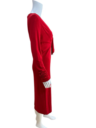 Moda International Solid Red Ladies Pre-Owned Dress - Size 10