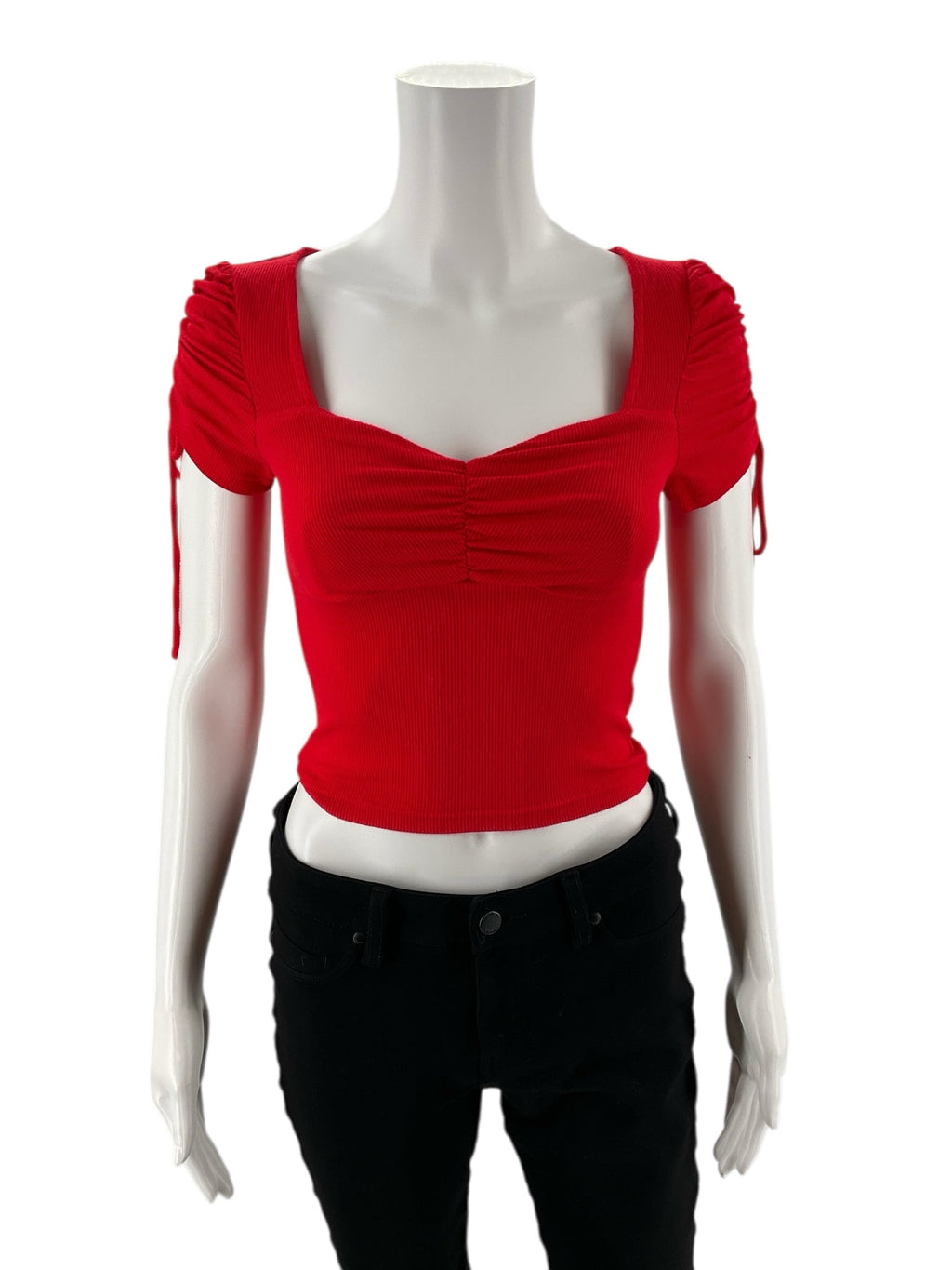 Superdown - Red Ribbed Pre-Owned Ladies Casual Top - Size XS
