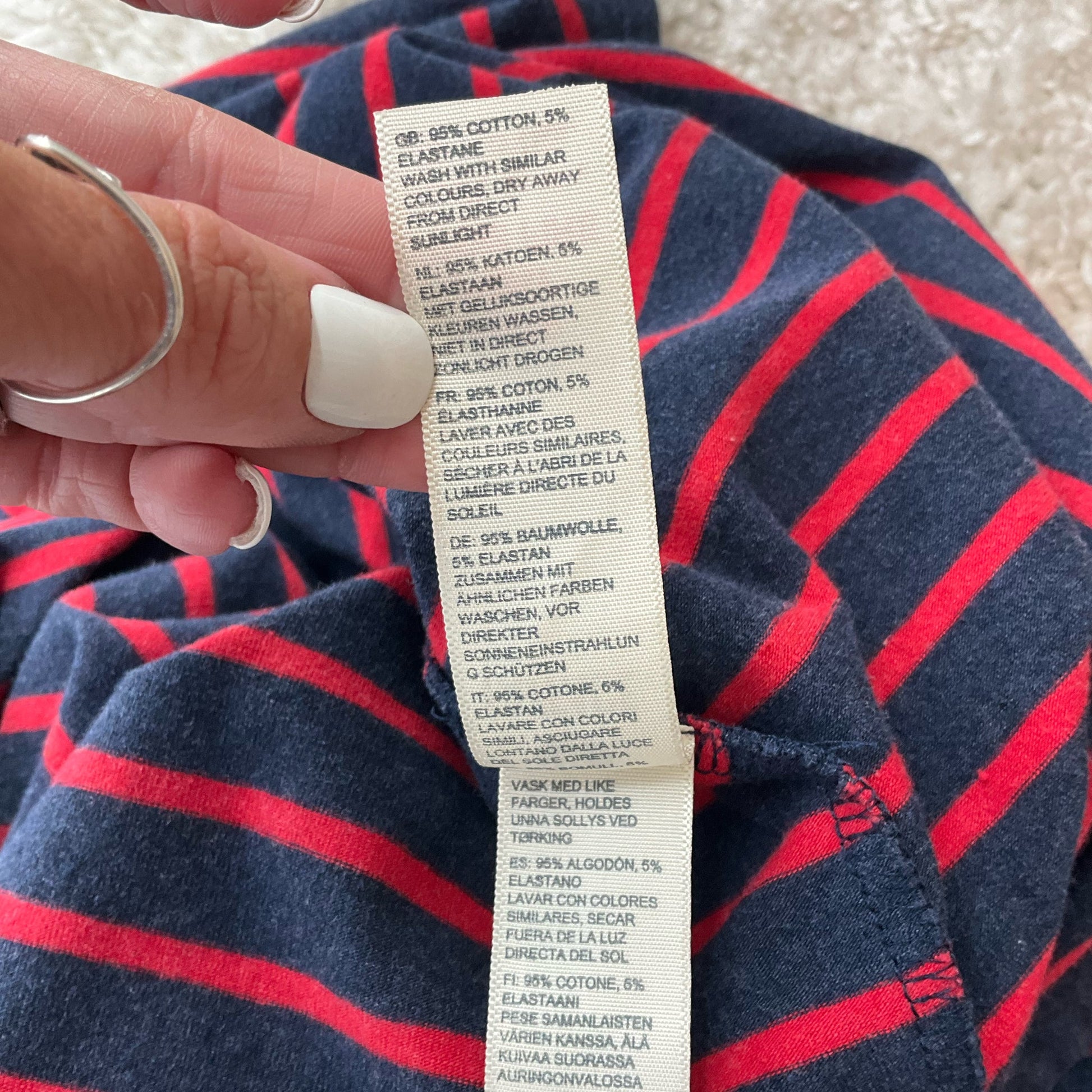 Fat Face Blue/Red Stripe Pre-Owned Ladies Top -  Size 12