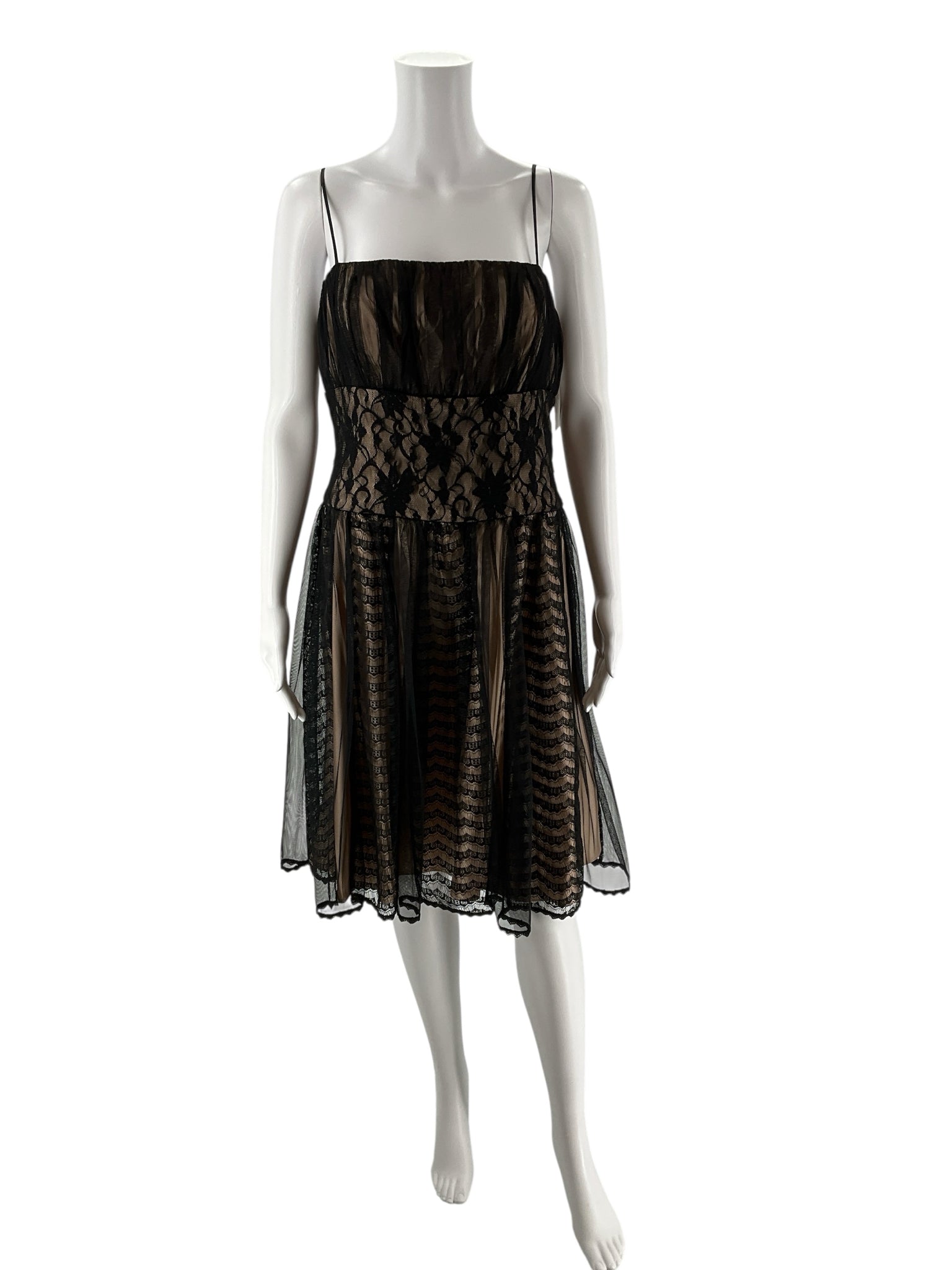 OC by OC Black/Tan Pre-Owned Ladies New With Tags Dress - Size 10