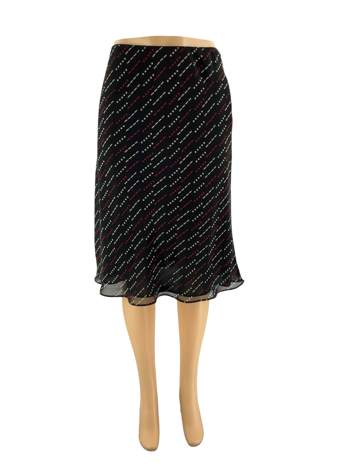 Express - Black/Tan/Red Dots Pre-Owned Ladies Skirt - Size Medium