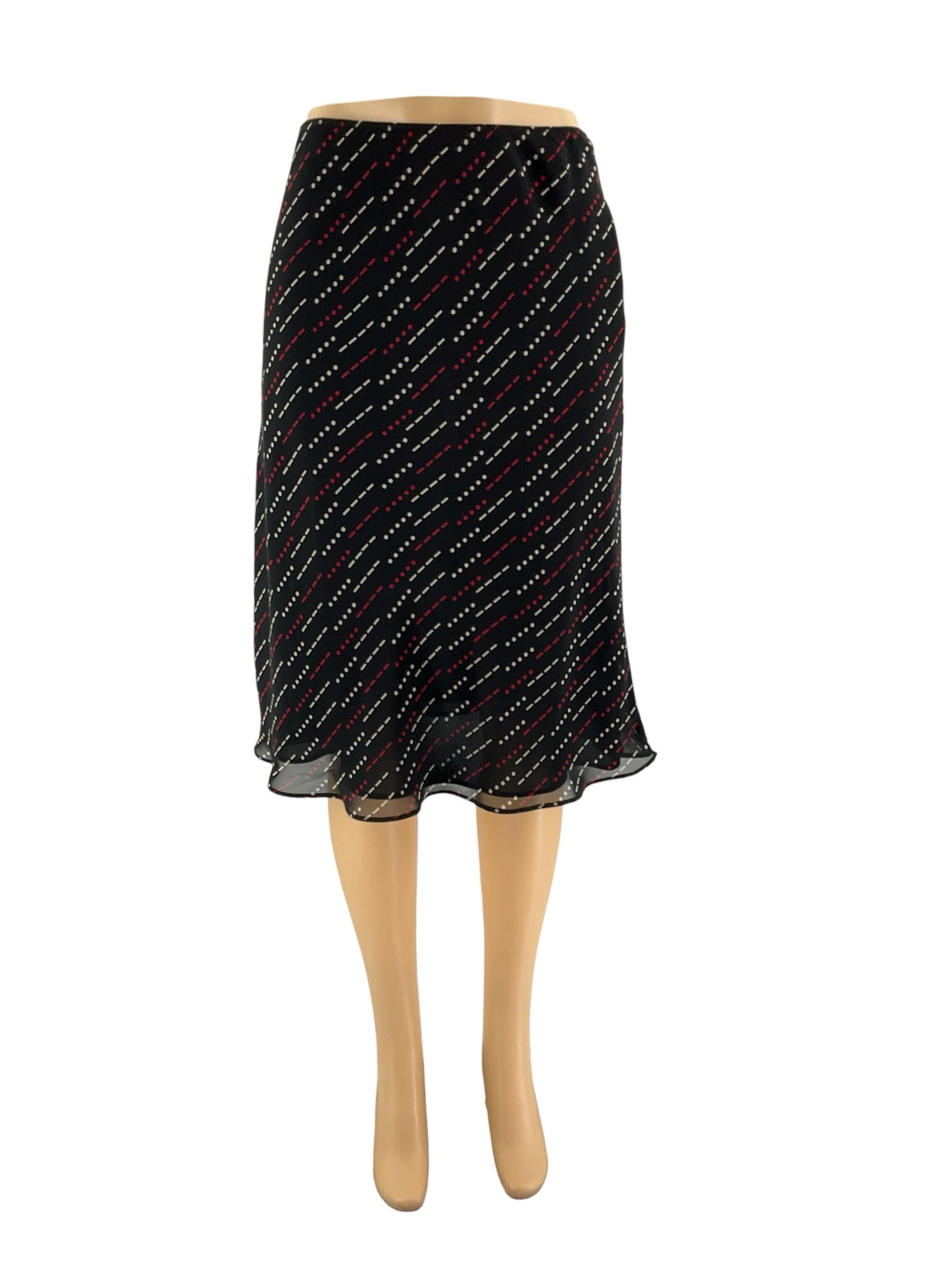 Express - Black/Tan/Red Dots Pre-Owned Ladies Skirt - Size Medium